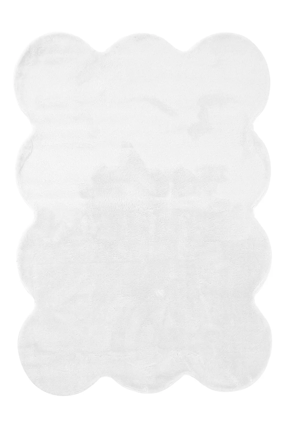 Bølget ryeteppe - Aranga Super Soft Fur (hvit)