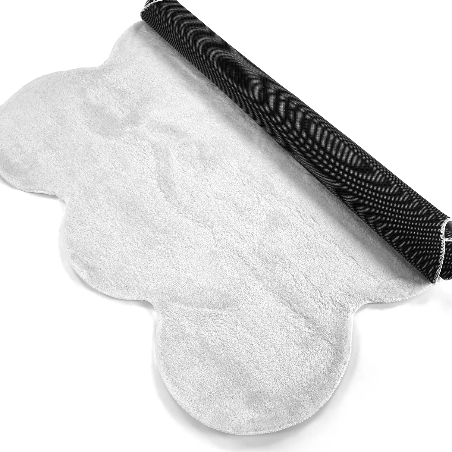 Bølget ryeteppe - Aranga Super Soft Fur (hvit)