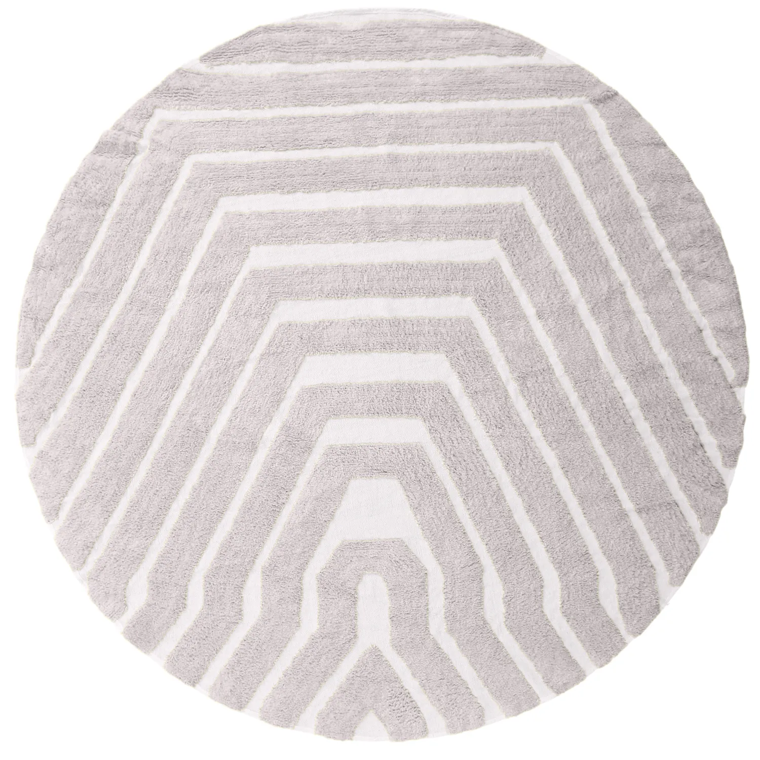 Rundt teppe - Callista Natural Cotton Shaggy (taupe)