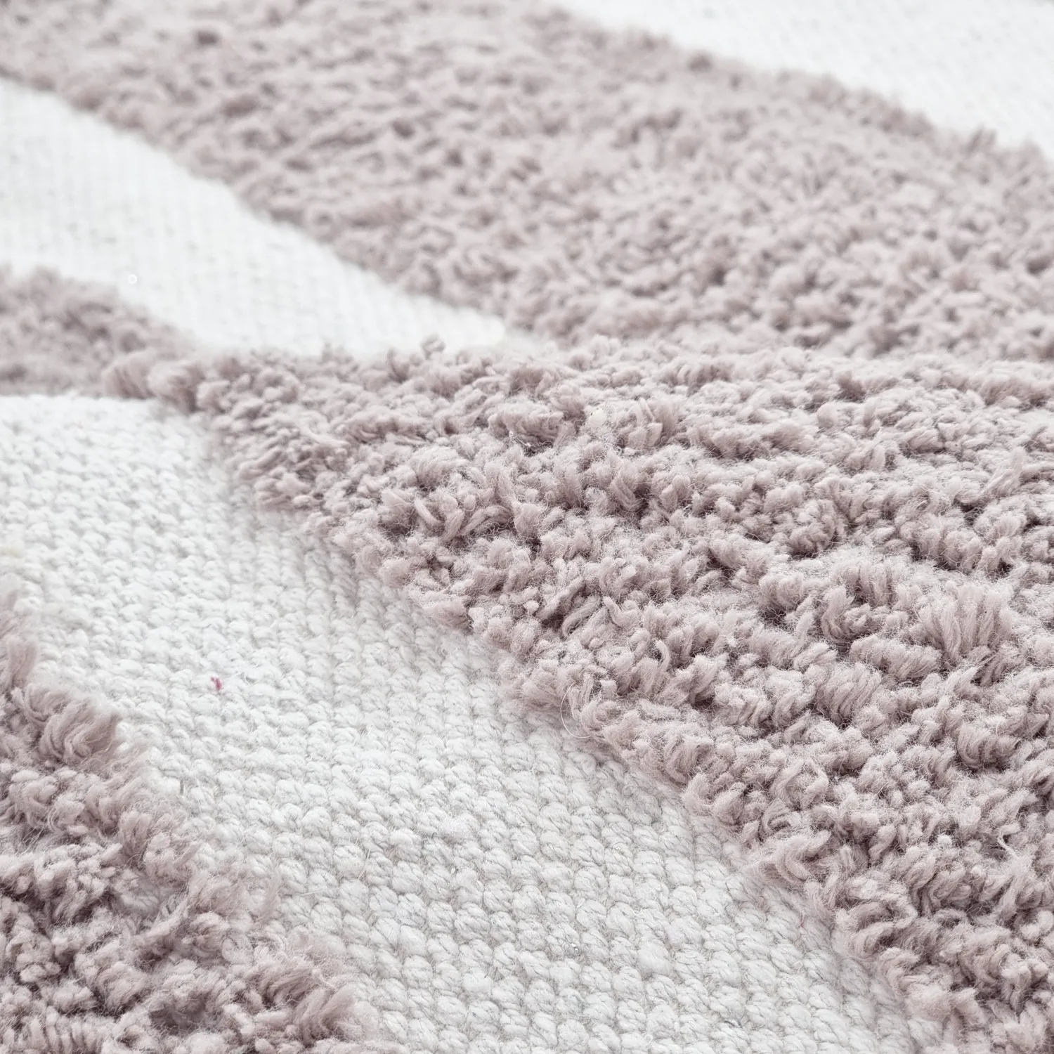 Rundt teppe - Callista Natural Cotton Shaggy (taupe)