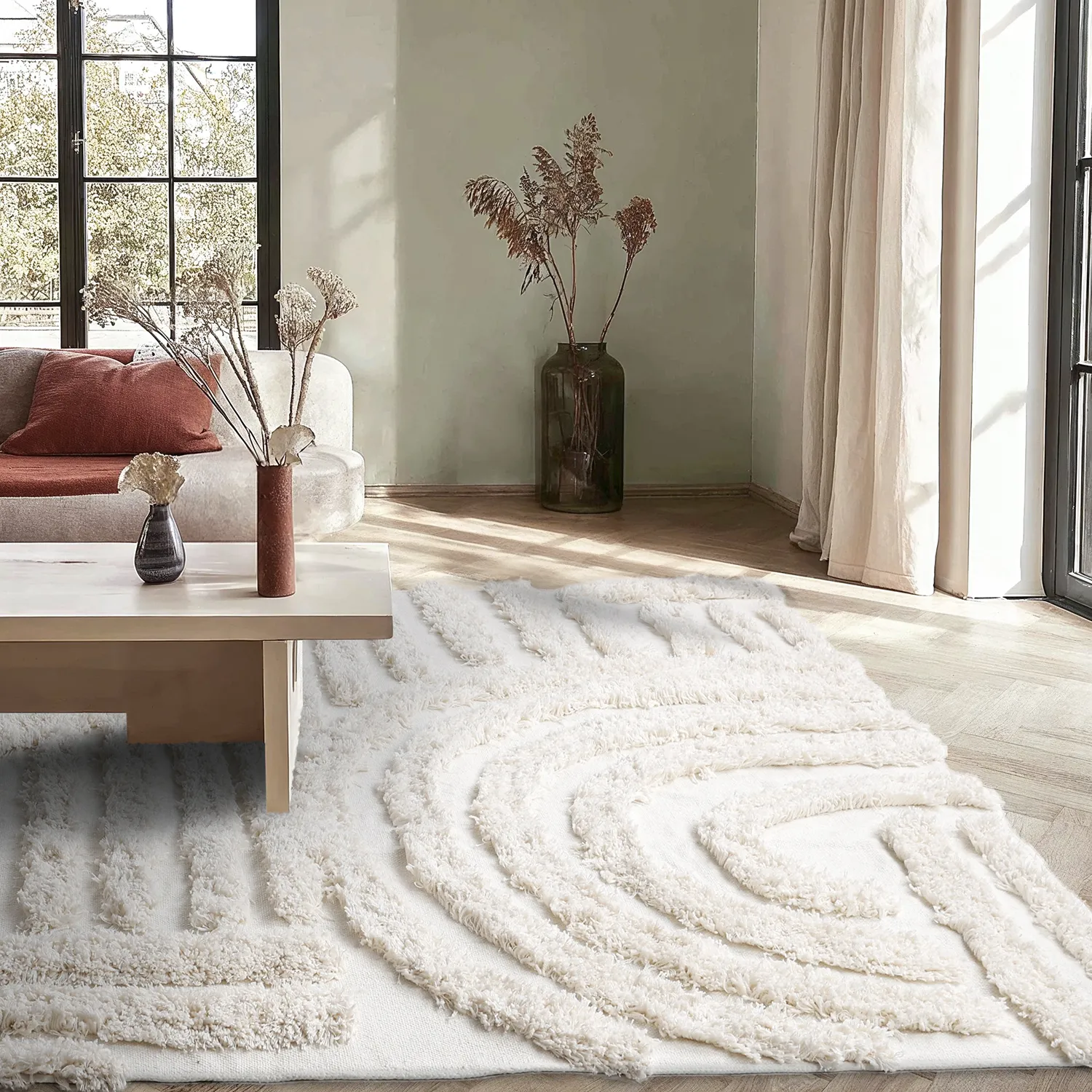 Ryetepper - Cazorla Natural Cotton Shaggy (off-white)