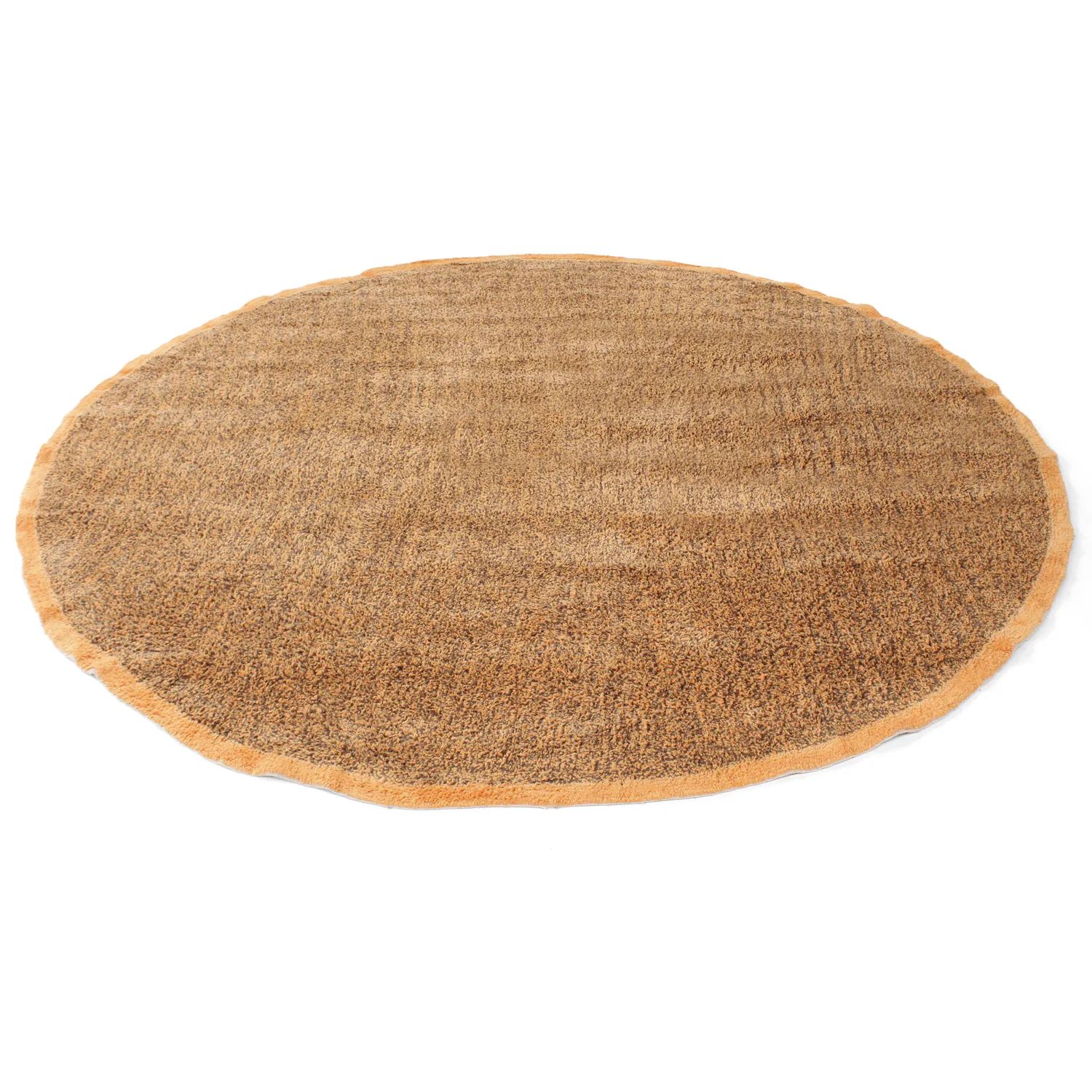Rundt teppe - Celina Natural Cotton Shaggy (brun/oransje)