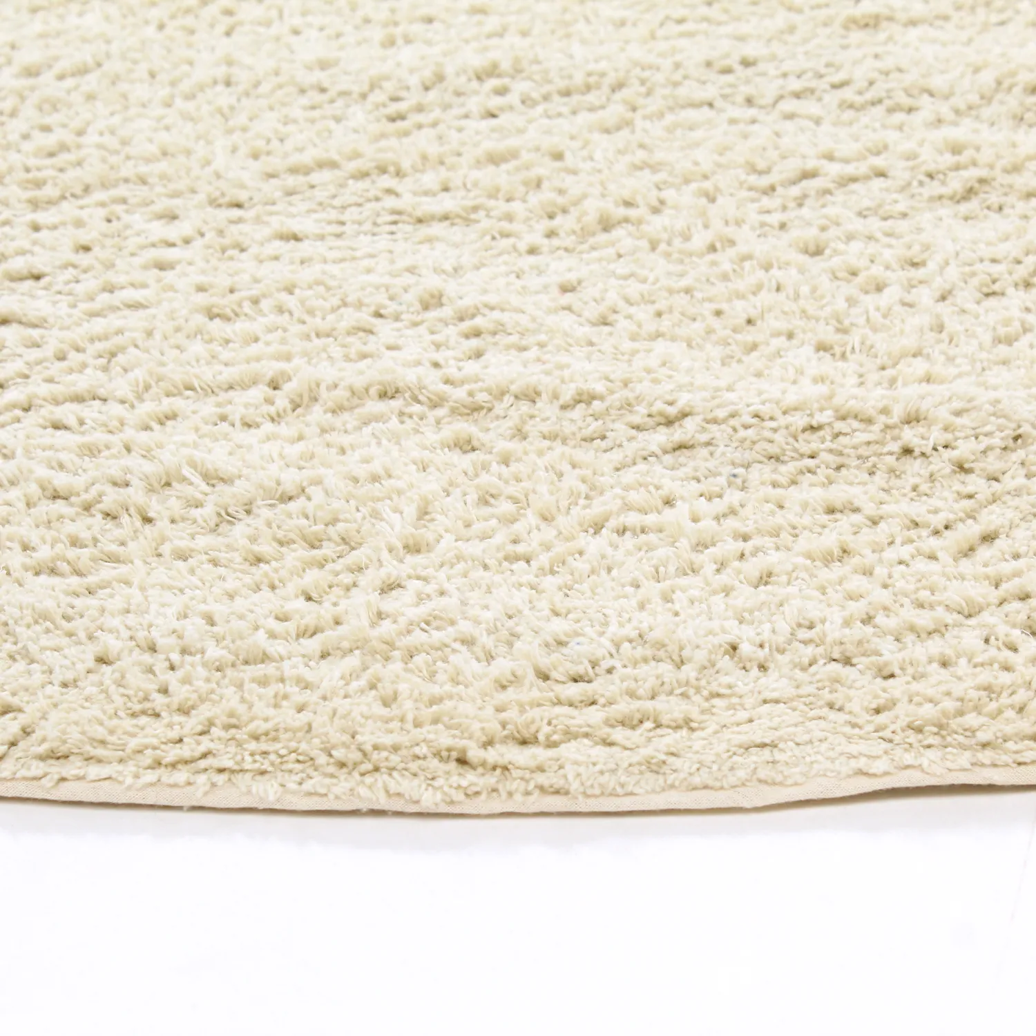 Rundt teppe - Celina Natural Cotton Shaggy (off white/beige)