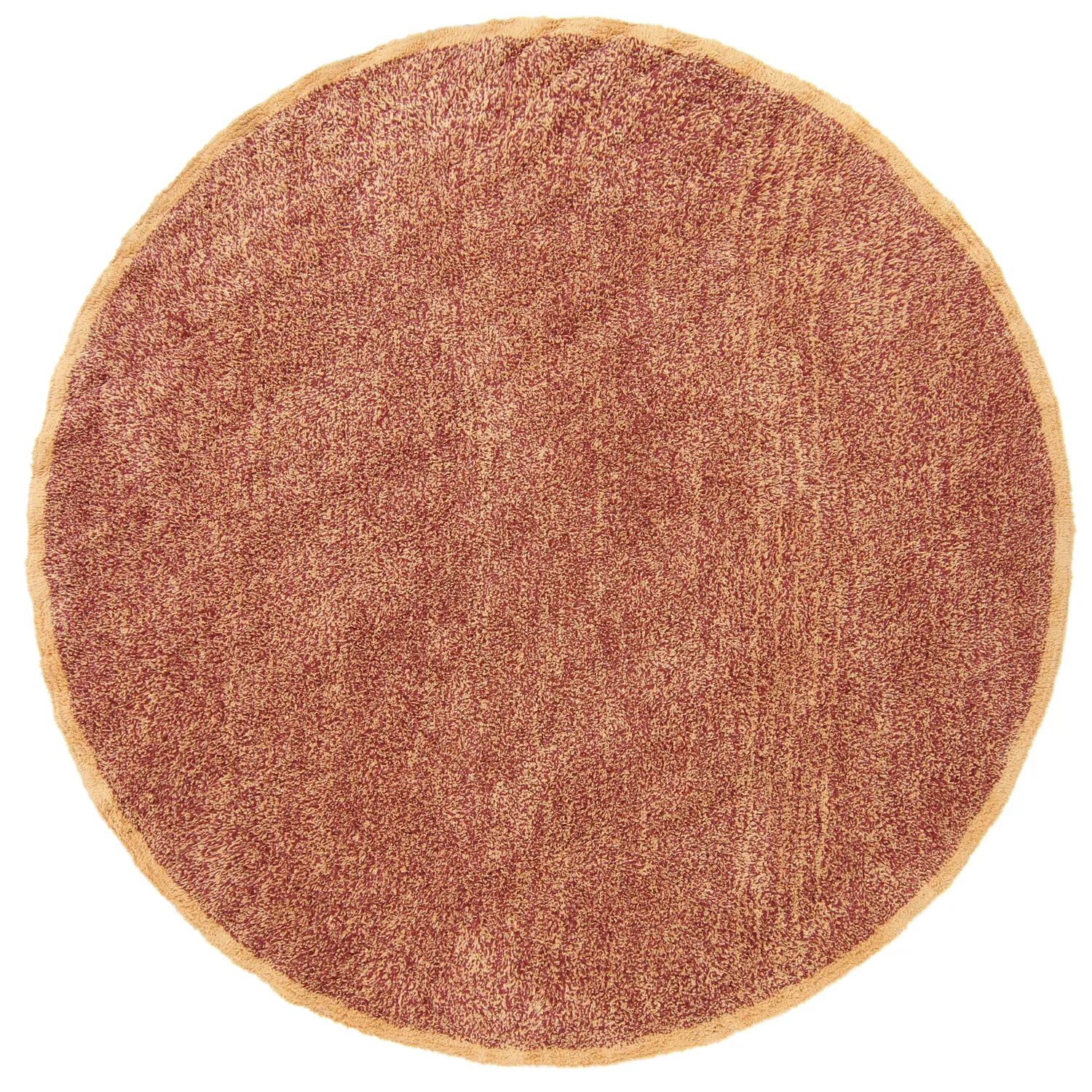 Rundt teppe - Celina Natural Cotton Shaggy (rød)