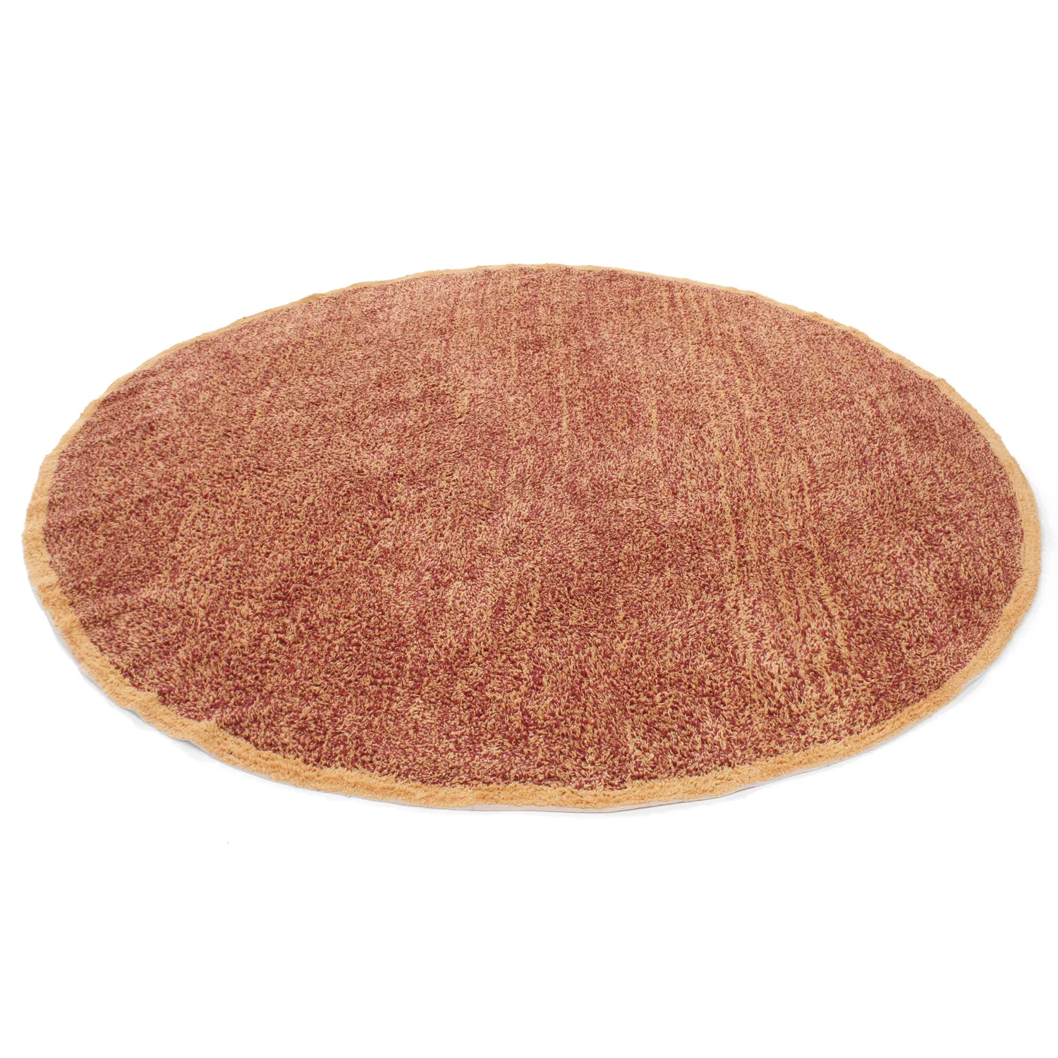 Rundt teppe - Celina Natural Cotton Shaggy (rød)