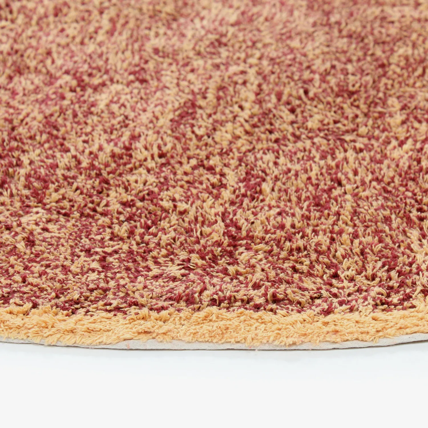 Rundt teppe - Celina Natural Cotton Shaggy (rød)
