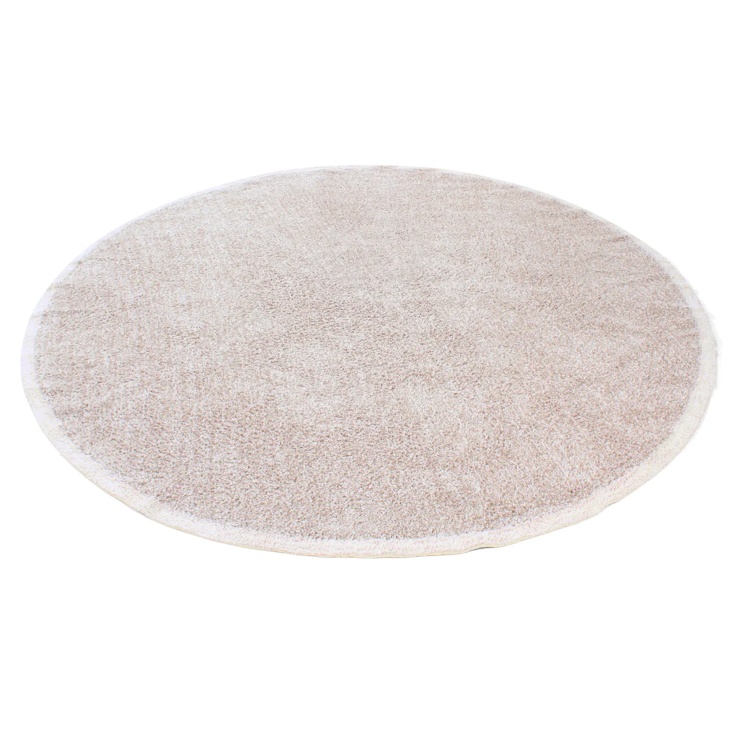 Rundt teppe - Celina Natural Cotton Shaggy (taupe/lavendel)