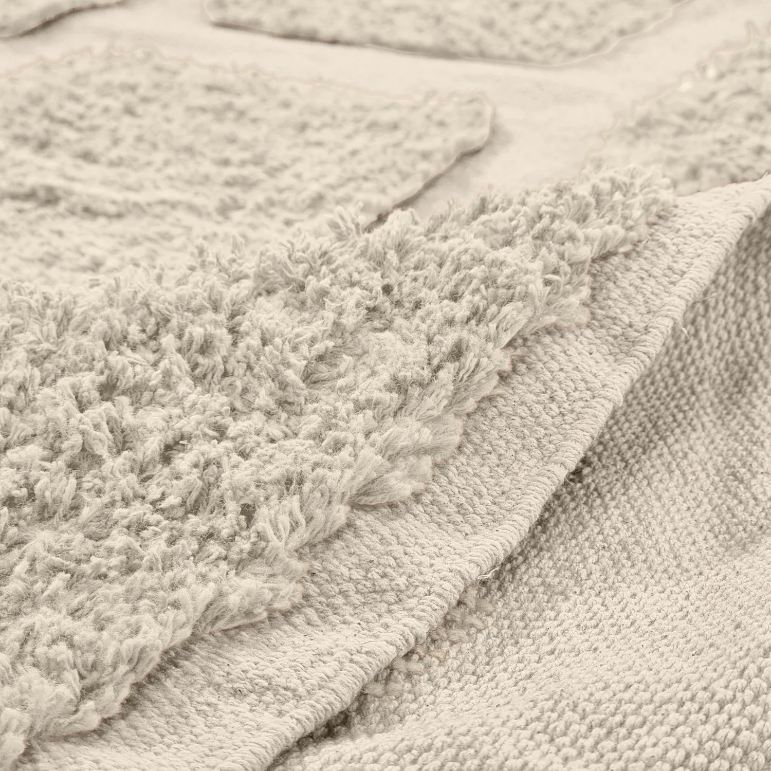 Rundt teppe - Cyrus Natural Cotton Shaggy (beige)