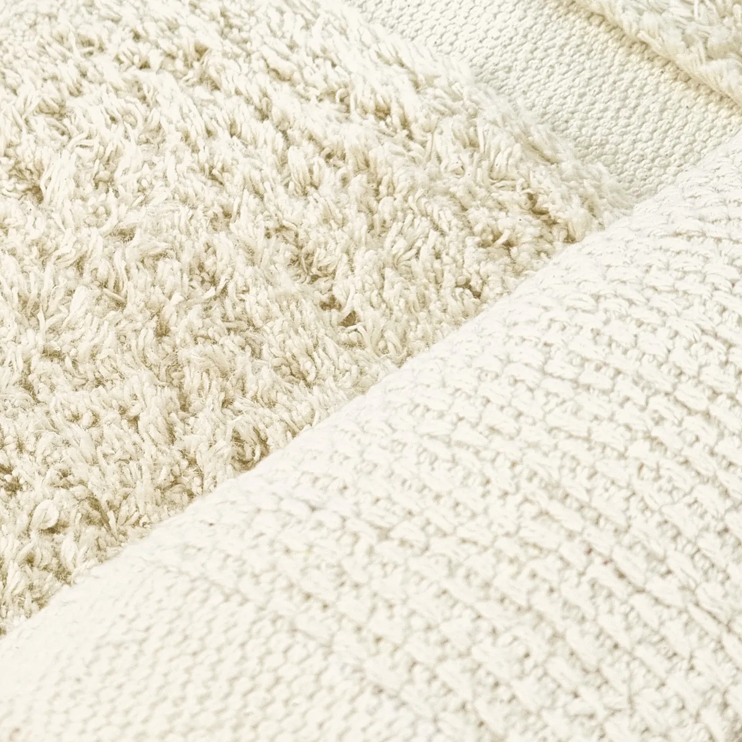 Rundt teppe - Cyrus Natural Cotton Shaggy (beige)