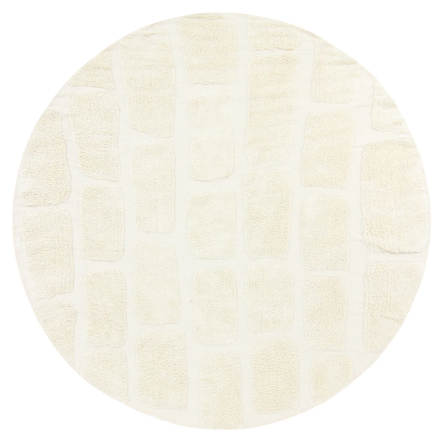 Rundt teppe - Cyrus Natural Cotton Shaggy (off-white)