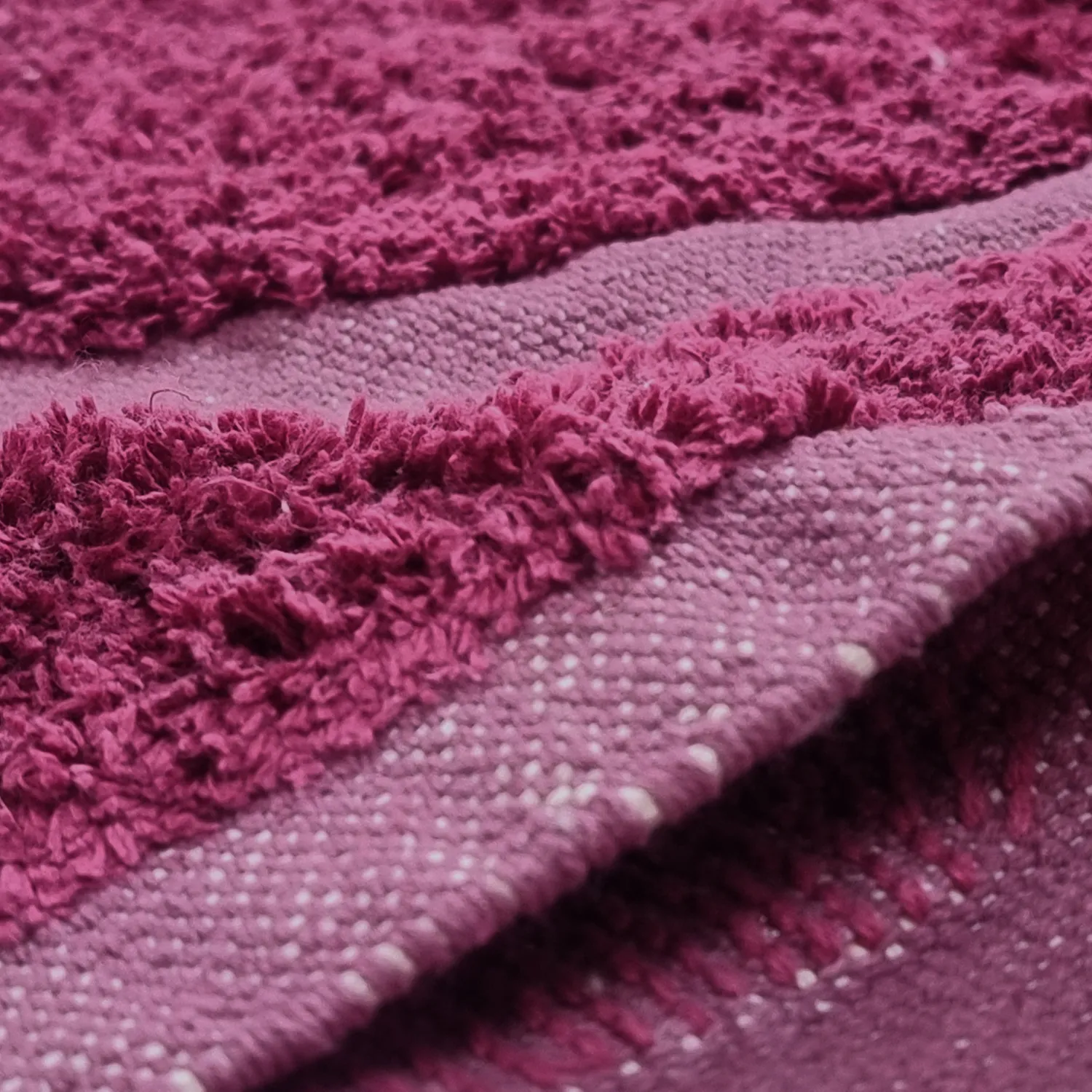 Rundt teppe - Cyrus Natural Cotton Shaggy (rød)