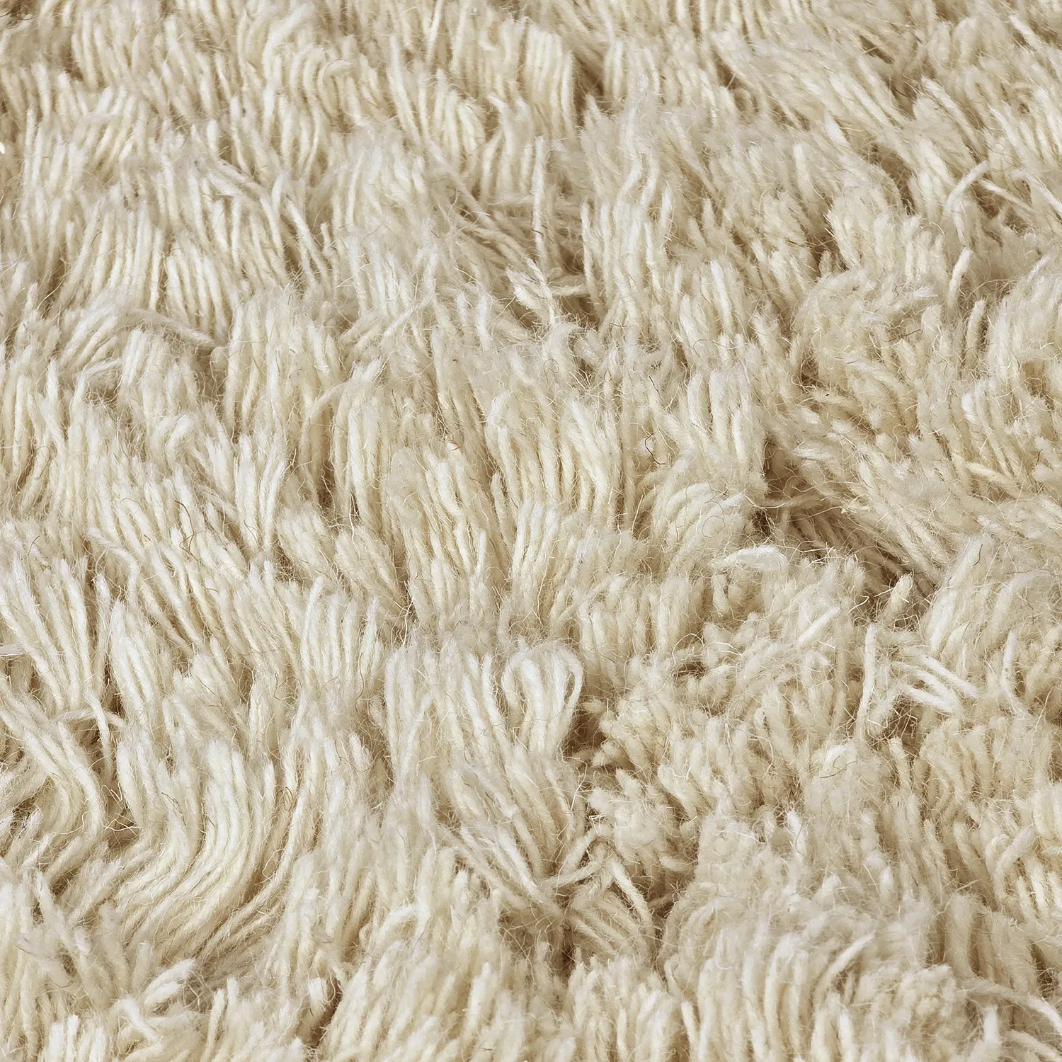Rundt teppe - Fassale Hand Woven Wool Shaggy (krem)