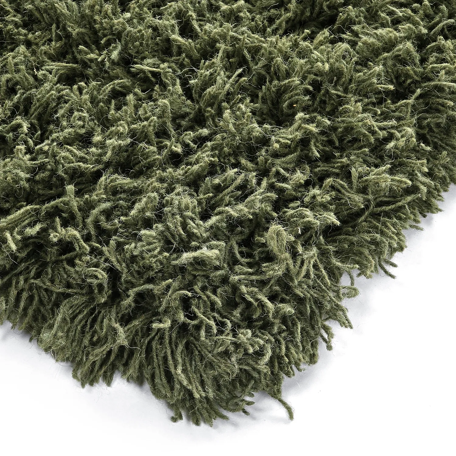 Ryetepper - Fassale Hand Woven Wool Shaggy (mosegrønn)