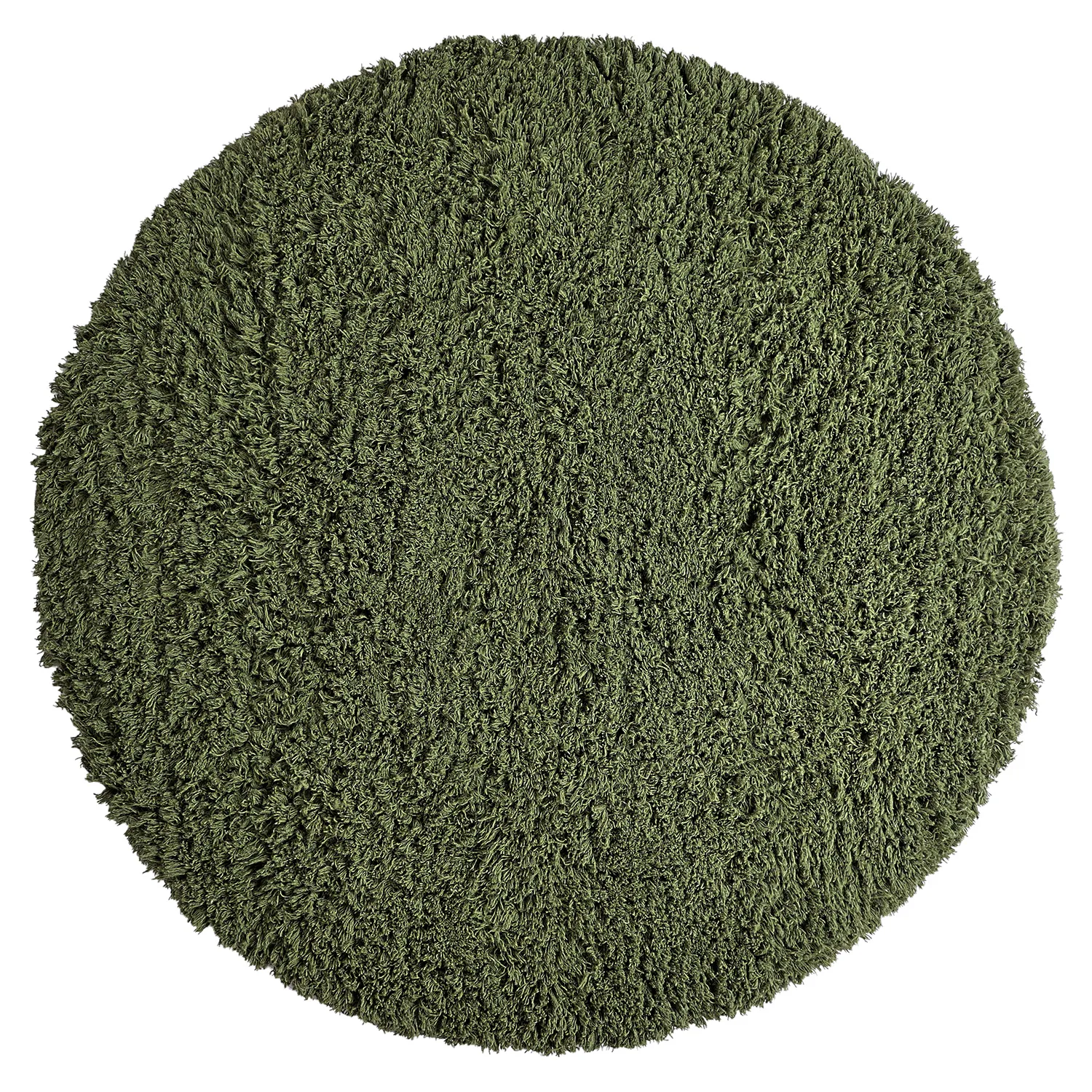 Rundt teppe - Fassale Hand Woven Wool Shaggy (mosegrønn)