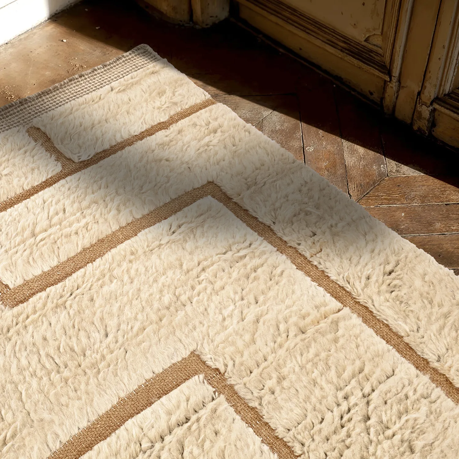 Ryetepper - Kiberg Hand Woven Wool Shaggy (krem)