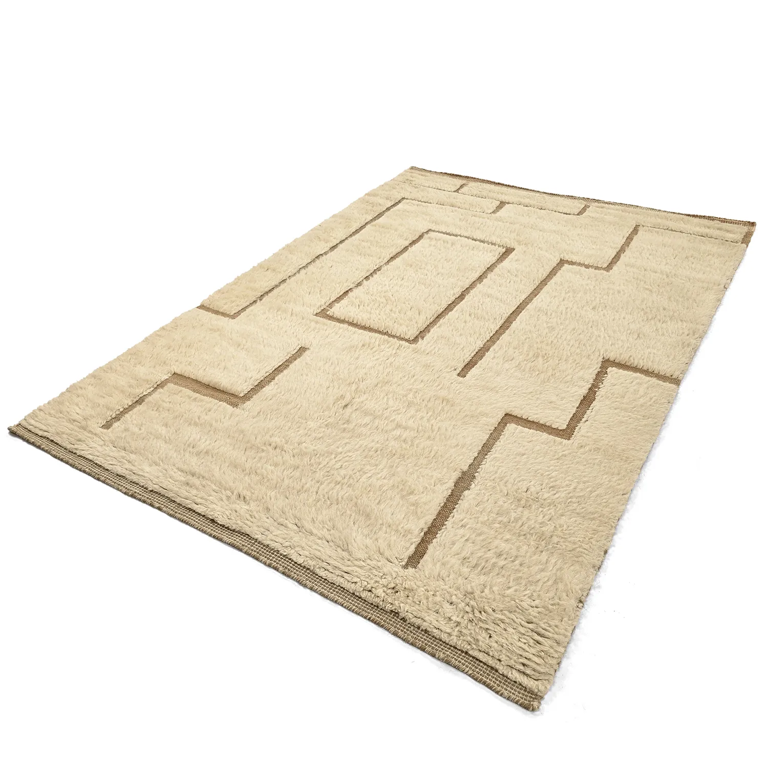 Ryetepper - Kiberg Hand Woven Wool Shaggy (krem)