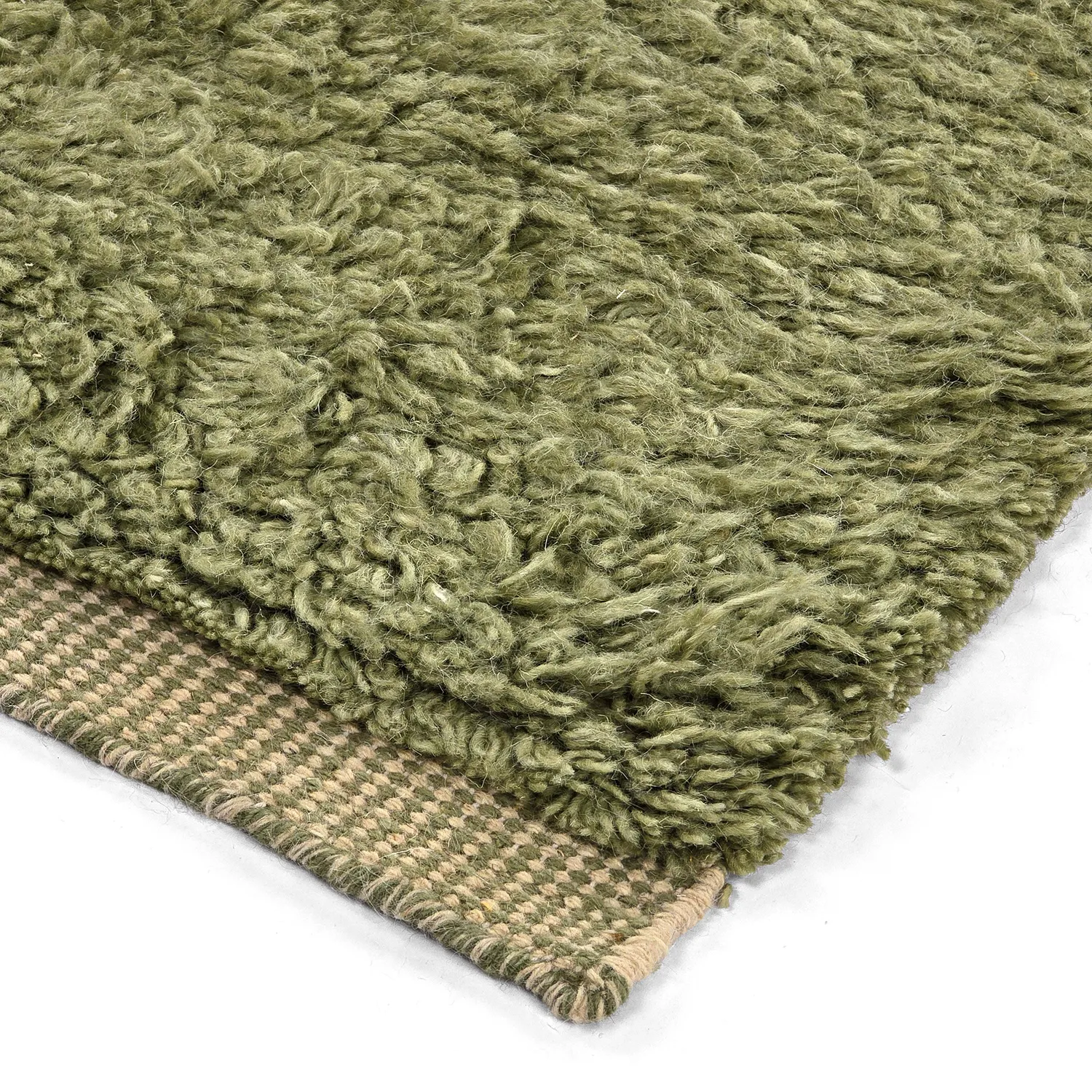 Ryetepper - Kiberg Hand Woven Wool Shaggy (grønn)