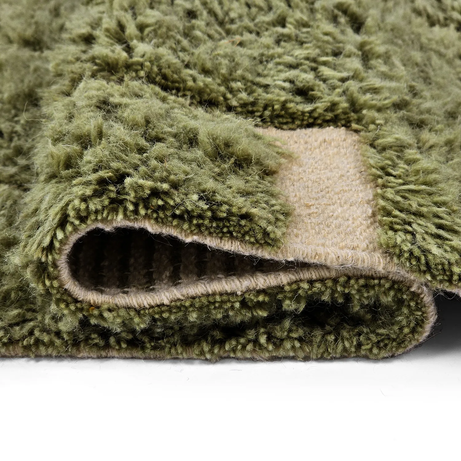Ryetepper - Kiberg Hand Woven Wool Shaggy (grønn)