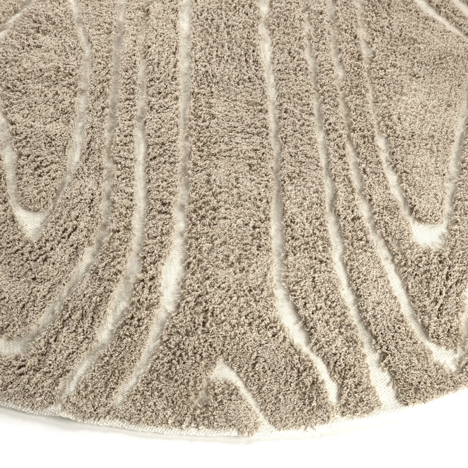 Runde tepper - Kindon Natural Cotton Shaggy (beige/hvit)