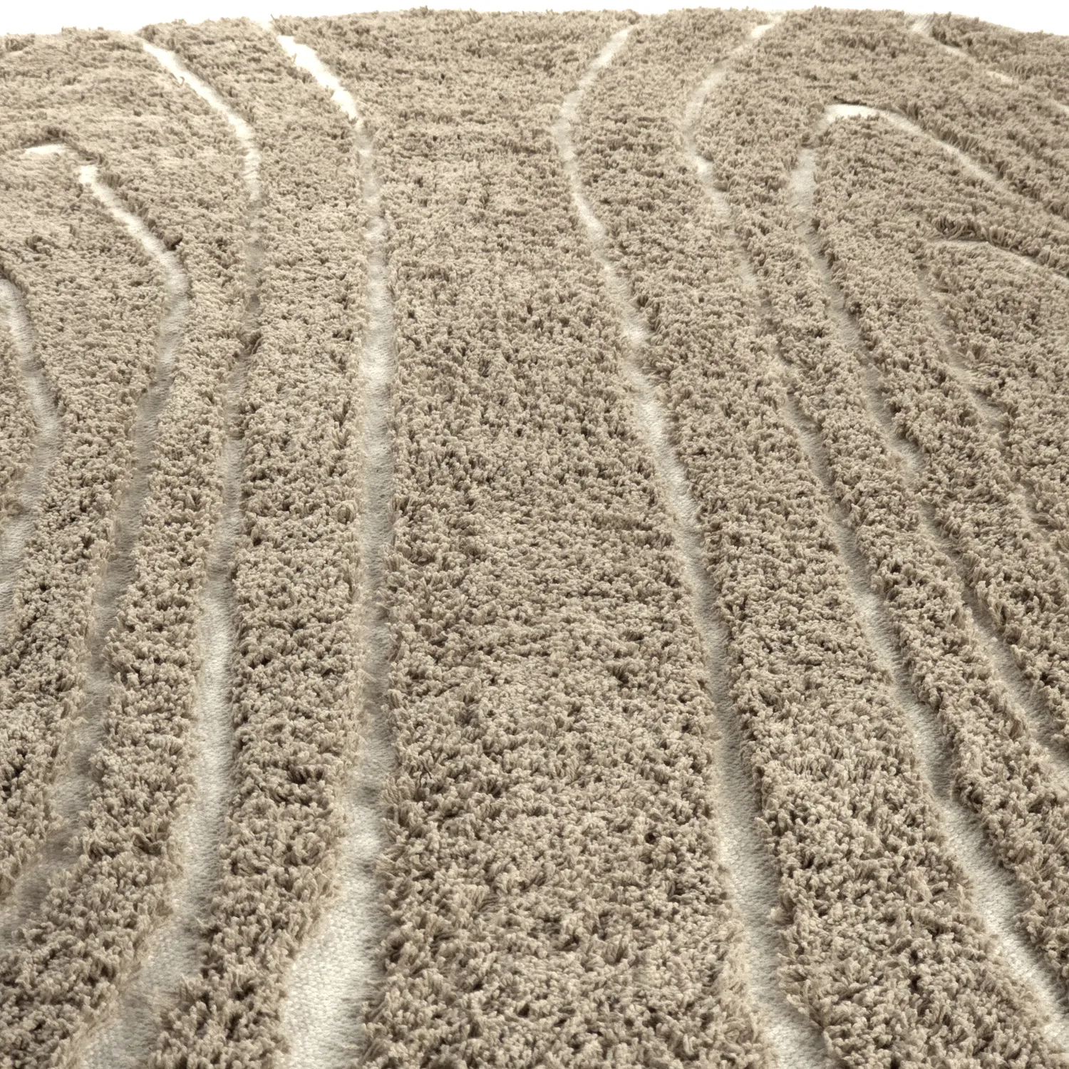 Runde tepper - Kindon Natural Cotton Shaggy (beige/hvit)