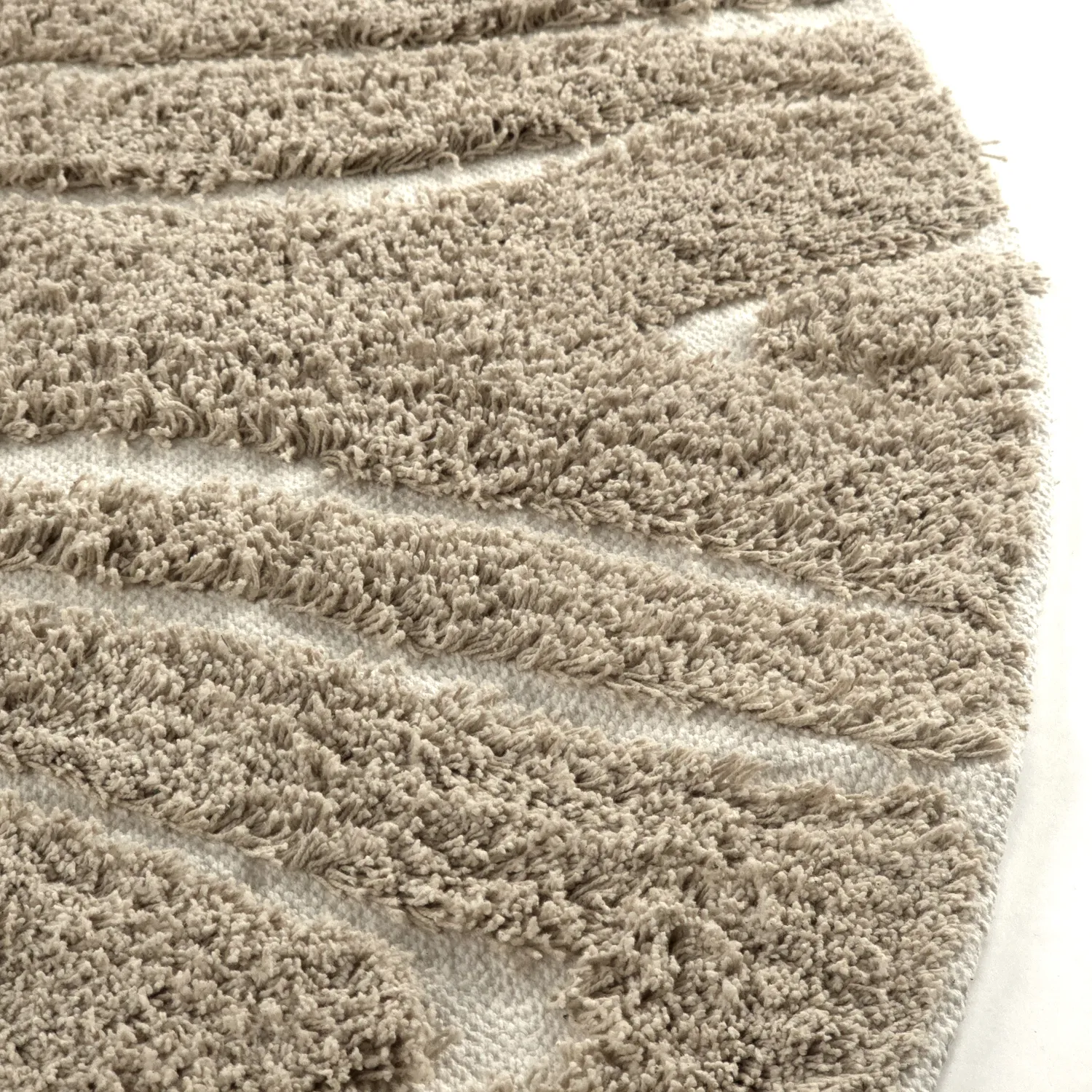 Runde tepper - Kindon Natural Cotton Shaggy (beige/hvit)