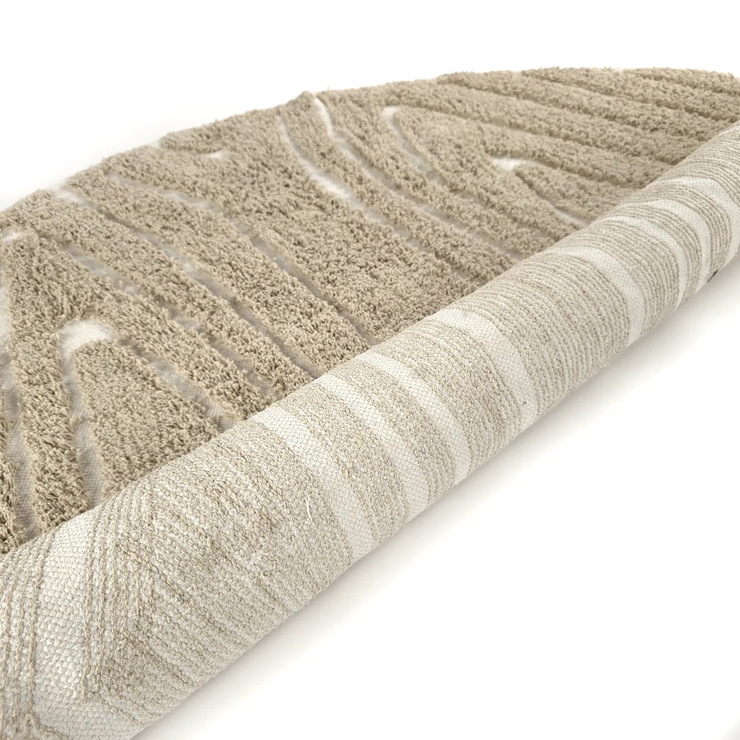 Runde tepper - Kindon Natural Cotton Shaggy (beige/hvit)