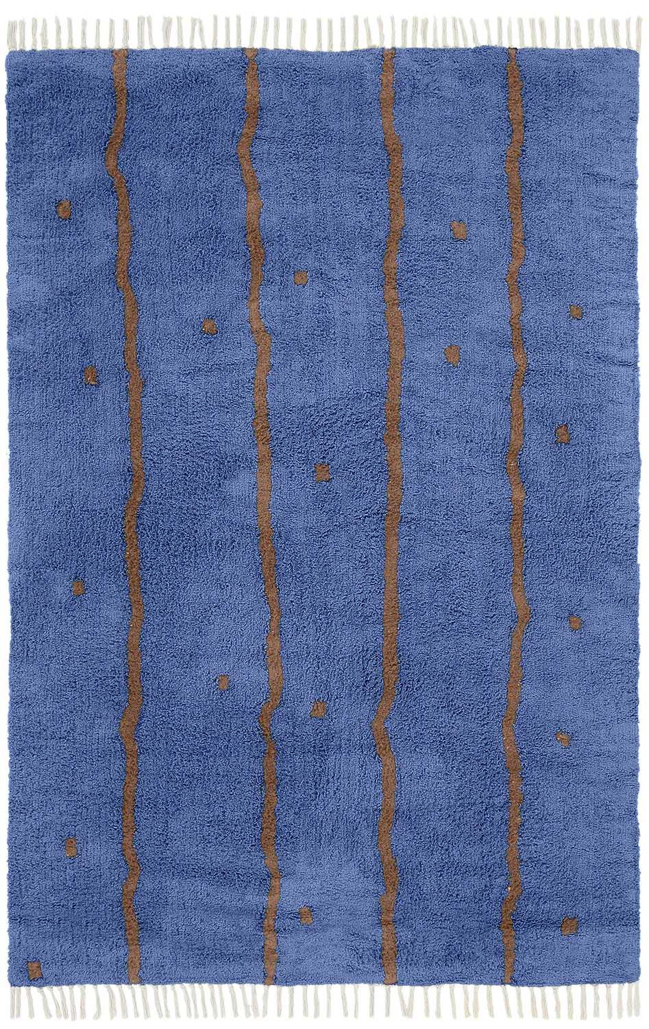 Ryetepper - Leora Natural Cotton Shaggy (blå/brun)