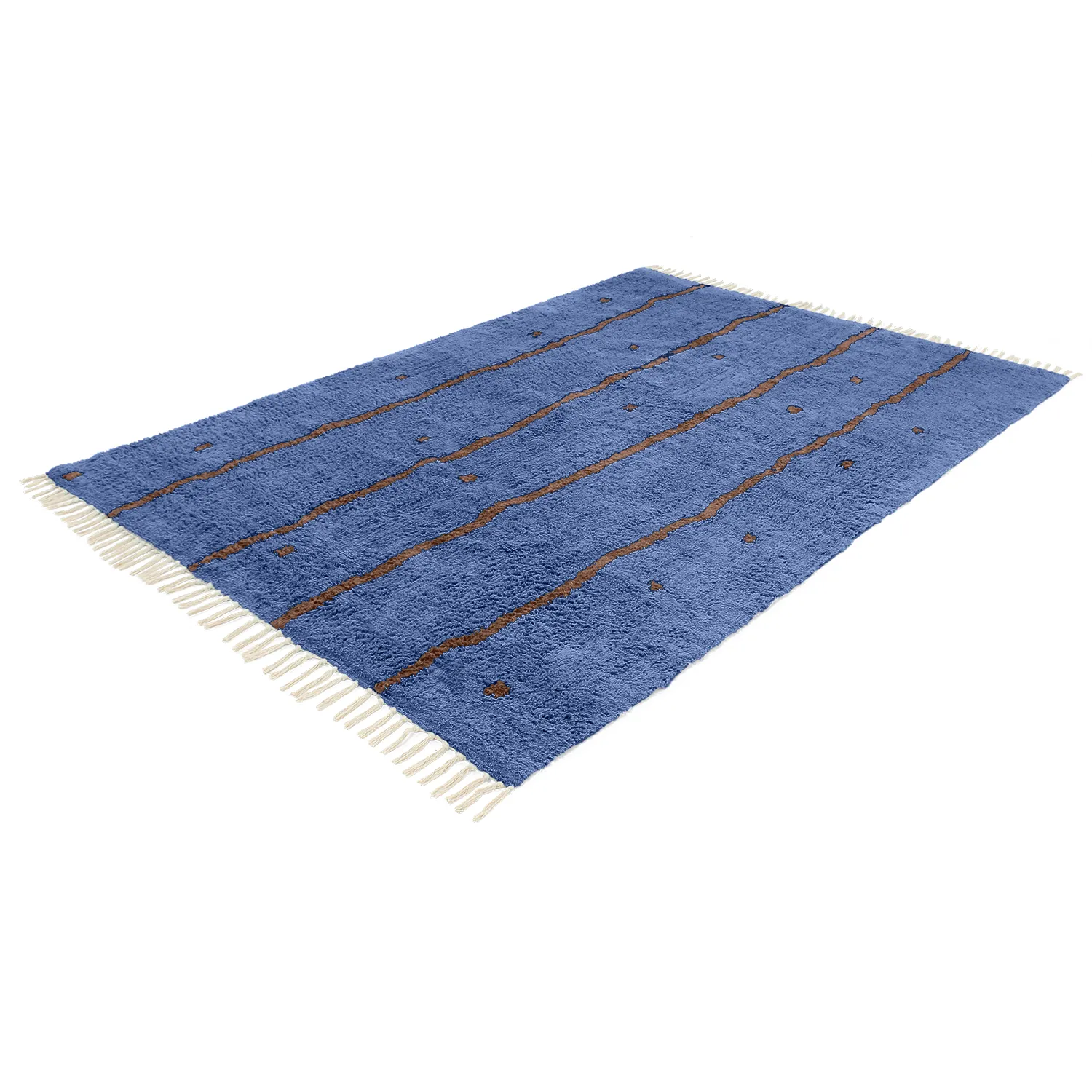 Ryetepper - Leora Natural Cotton Shaggy (blå/brun)