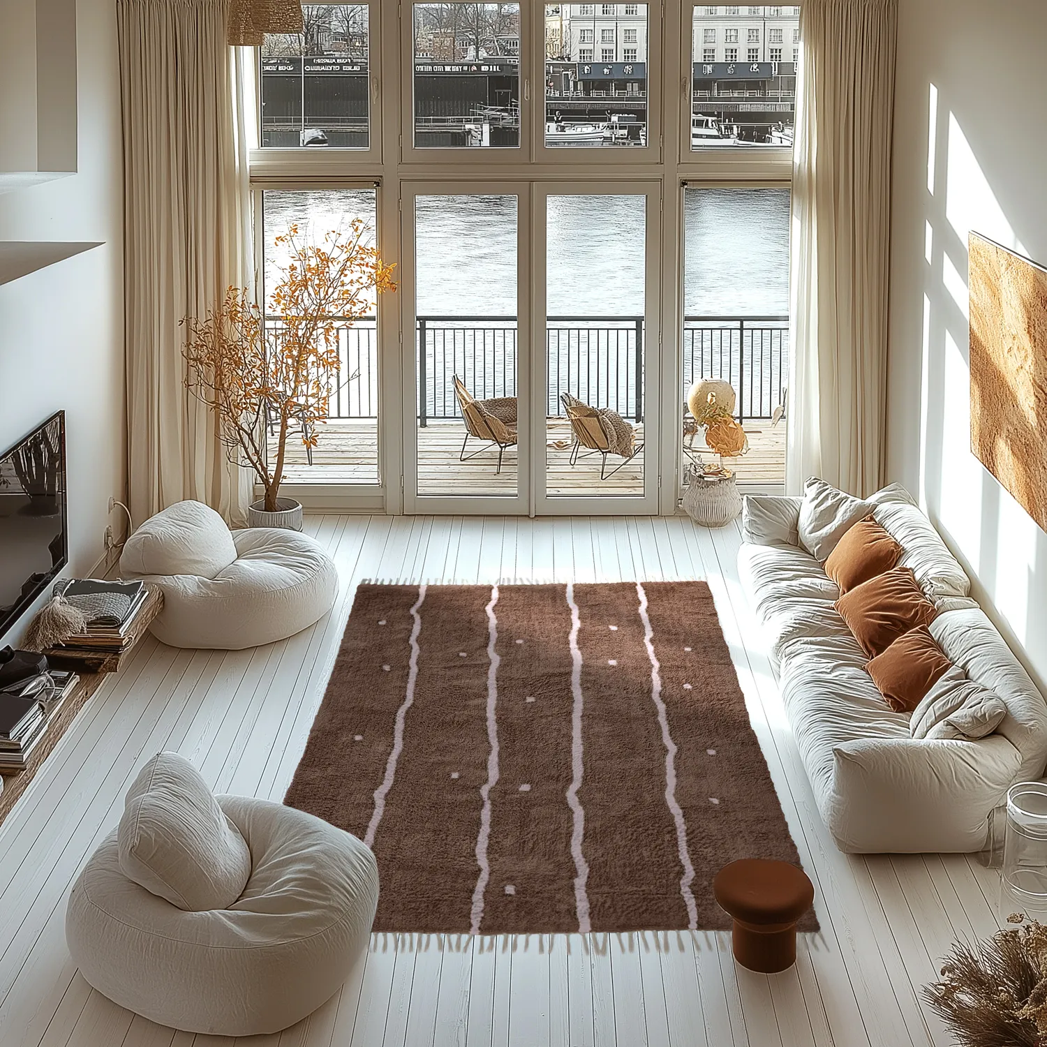 Ryetepper - Leora Natural Cotton Shaggy (brun/lilla)