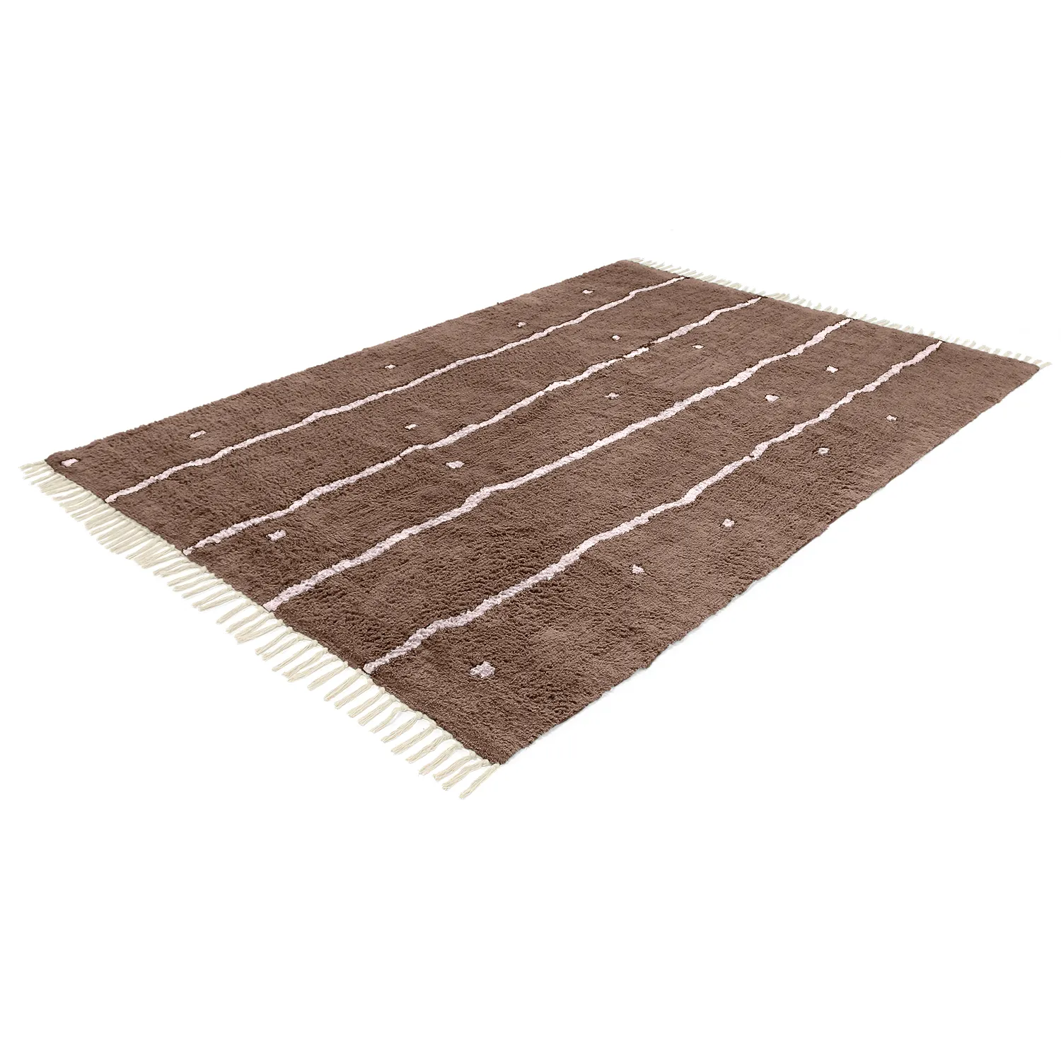 Ryetepper - Leora Natural Cotton Shaggy (brun/lilla)