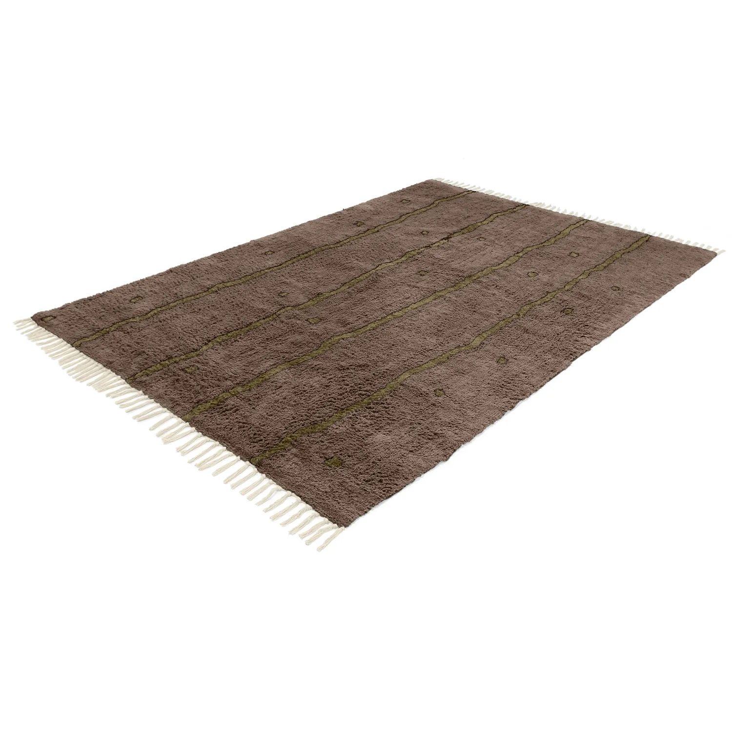 Ryetepper - Leora Natural Cotton Shaggy (brun/oliven)