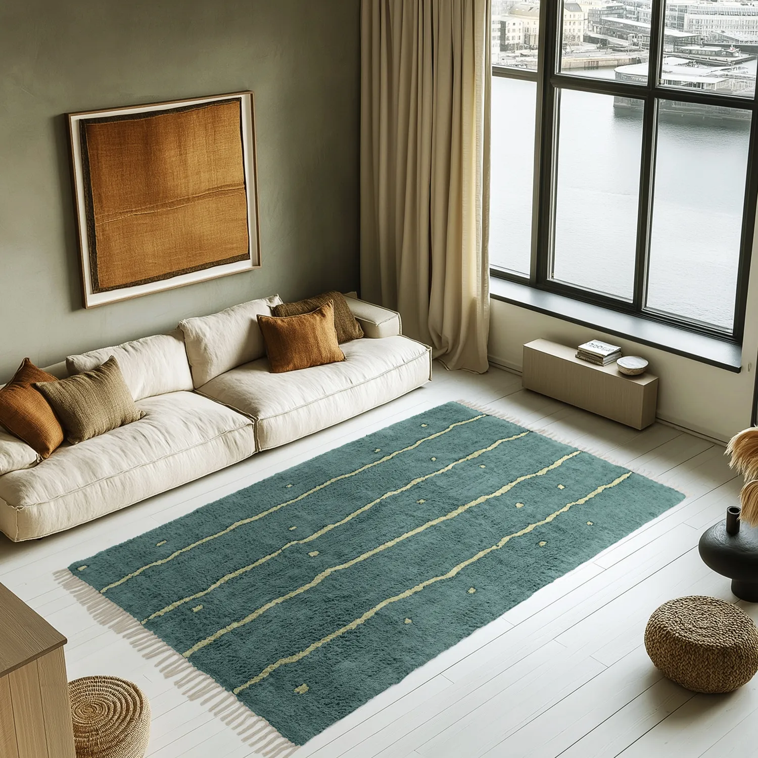 Ryetepper - Leora Natural Cotton Shaggy (grønn)