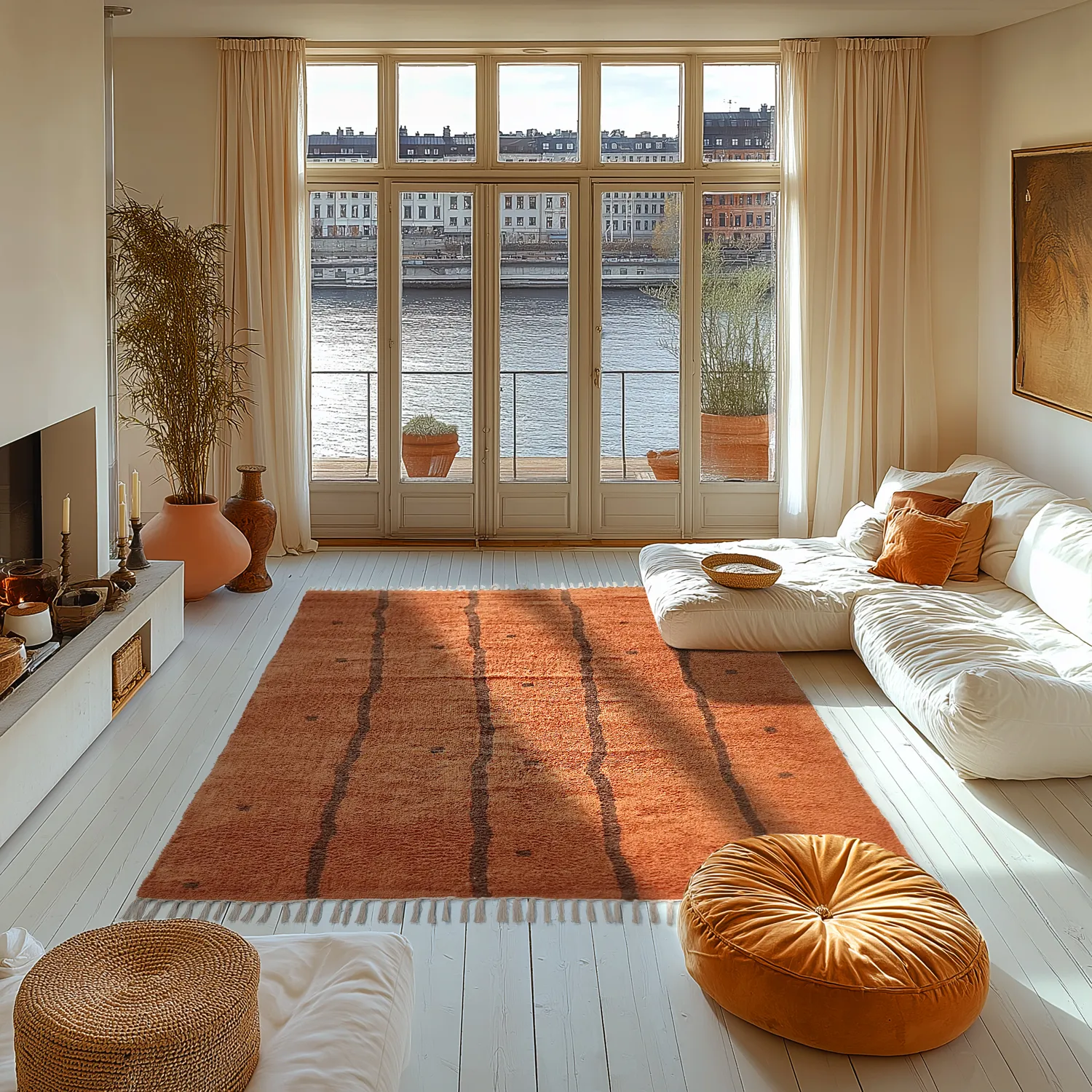 Ryetepper - Leora Natural Cotton Shaggy (oransje/brun)