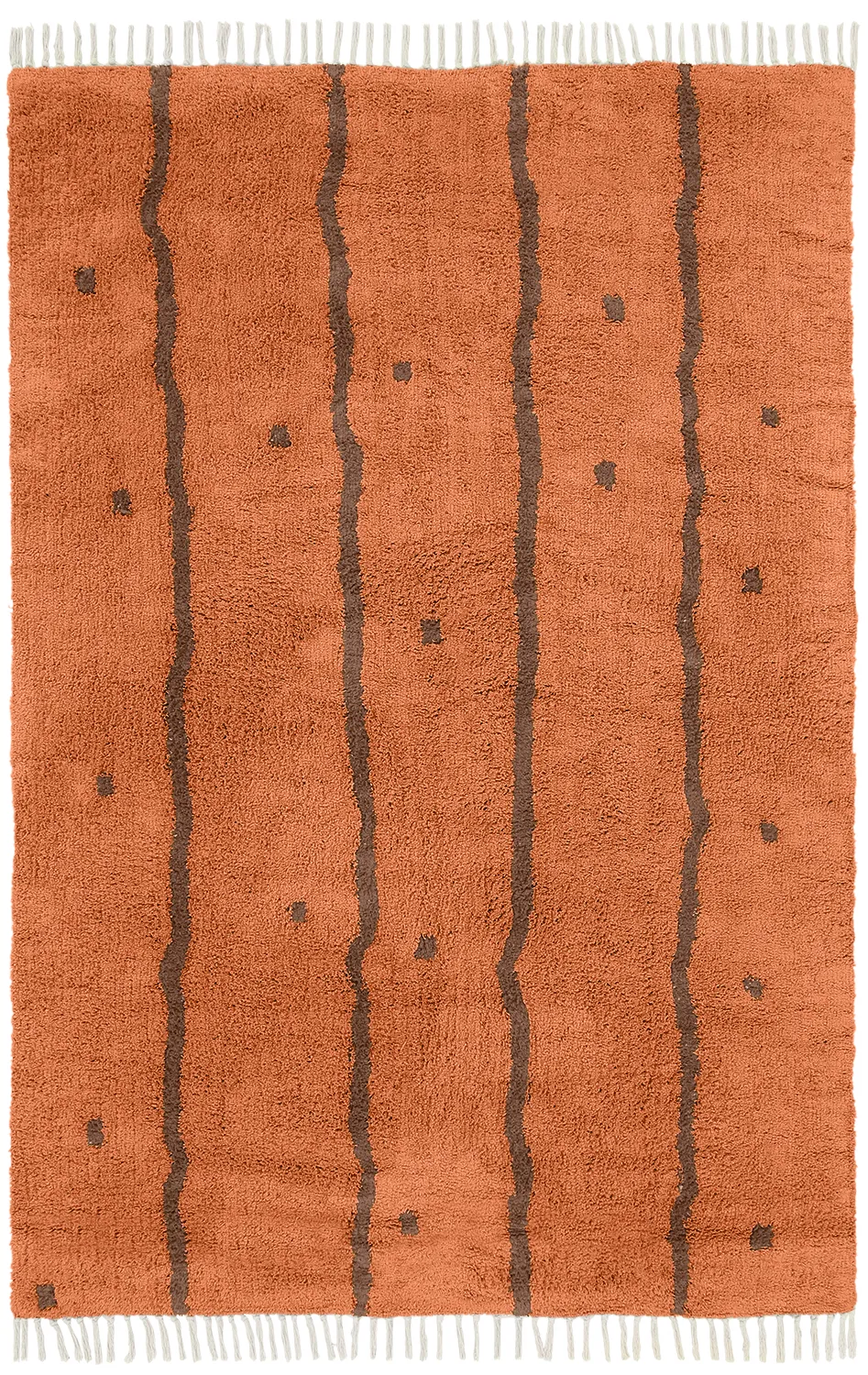 Ryetepper - Leora Natural Cotton Shaggy (oransje/brun)