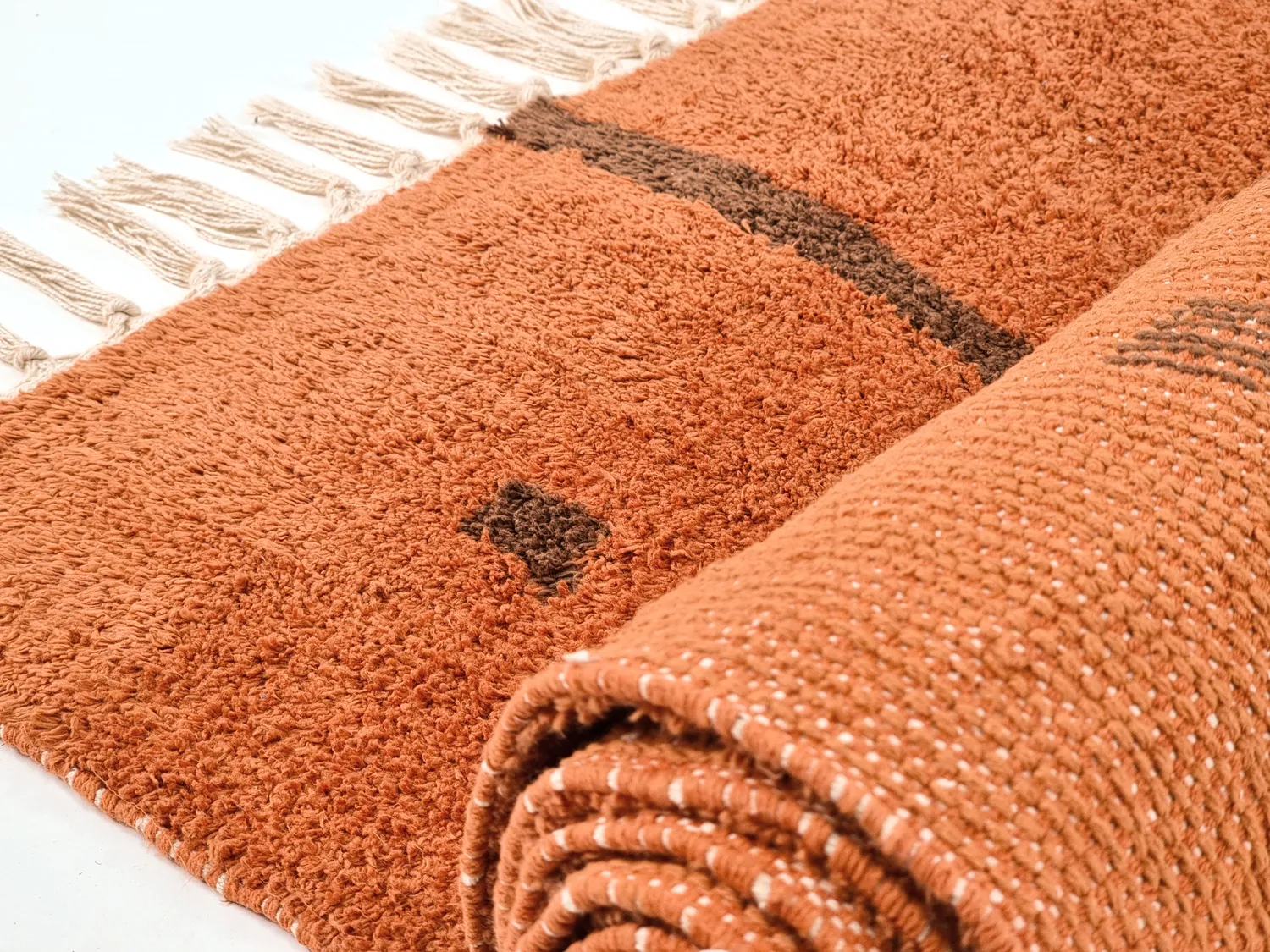 Ryetepper - Leora Natural Cotton Shaggy (oransje/brun)