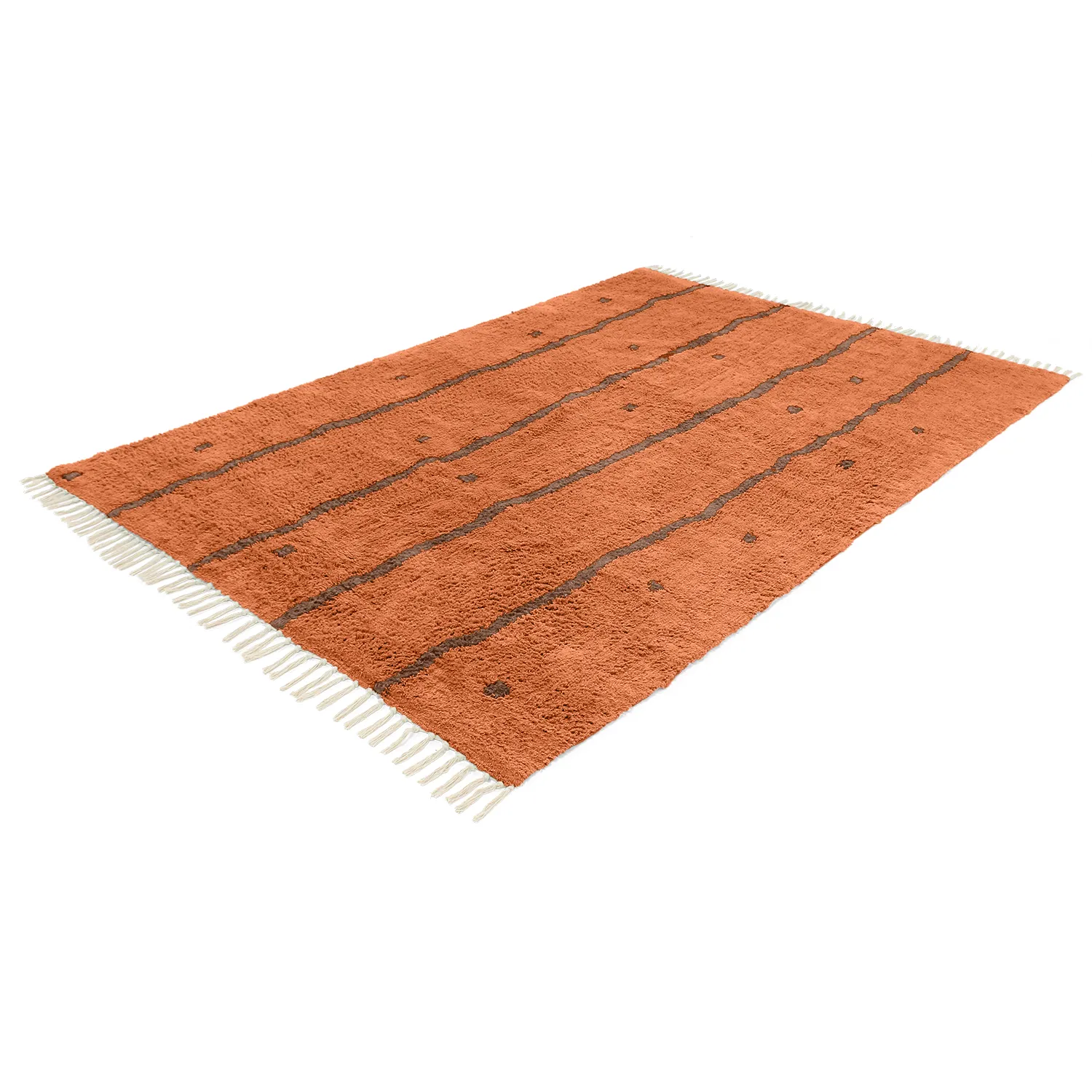 Ryetepper - Leora Natural Cotton Shaggy (oransje/brun)