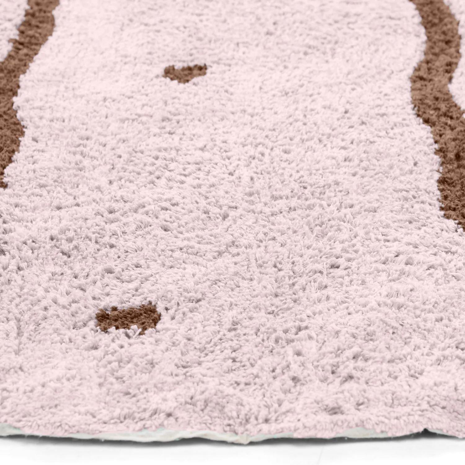 Rundt teppe - Leora Natural Cotton Shaggy (rosa/brun)