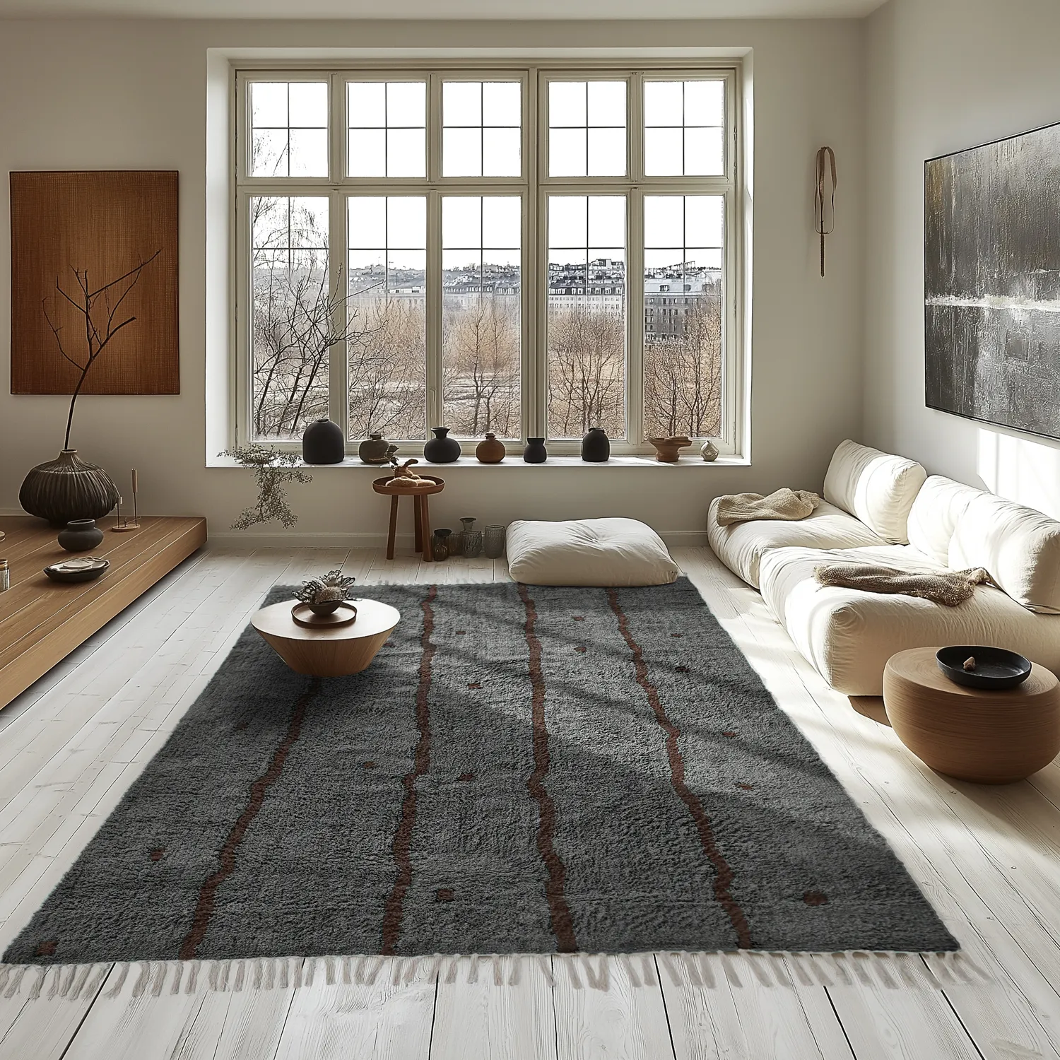 Ryetepper - Leora Natural Cotton Shaggy (svart/brun)