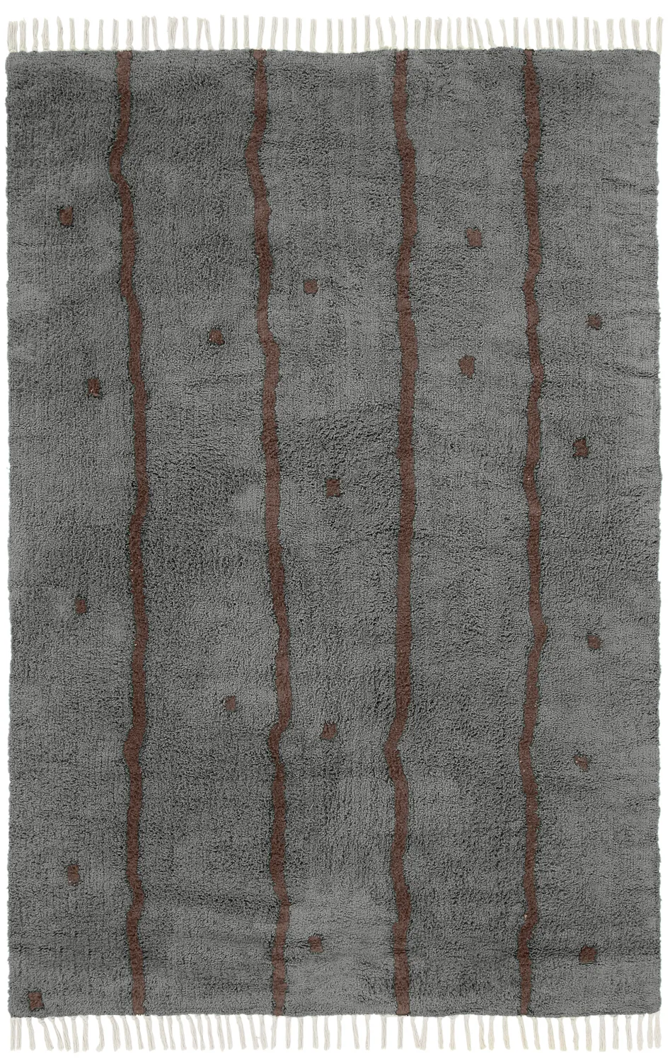 Ryetepper - Leora Natural Cotton Shaggy (svart/brun)