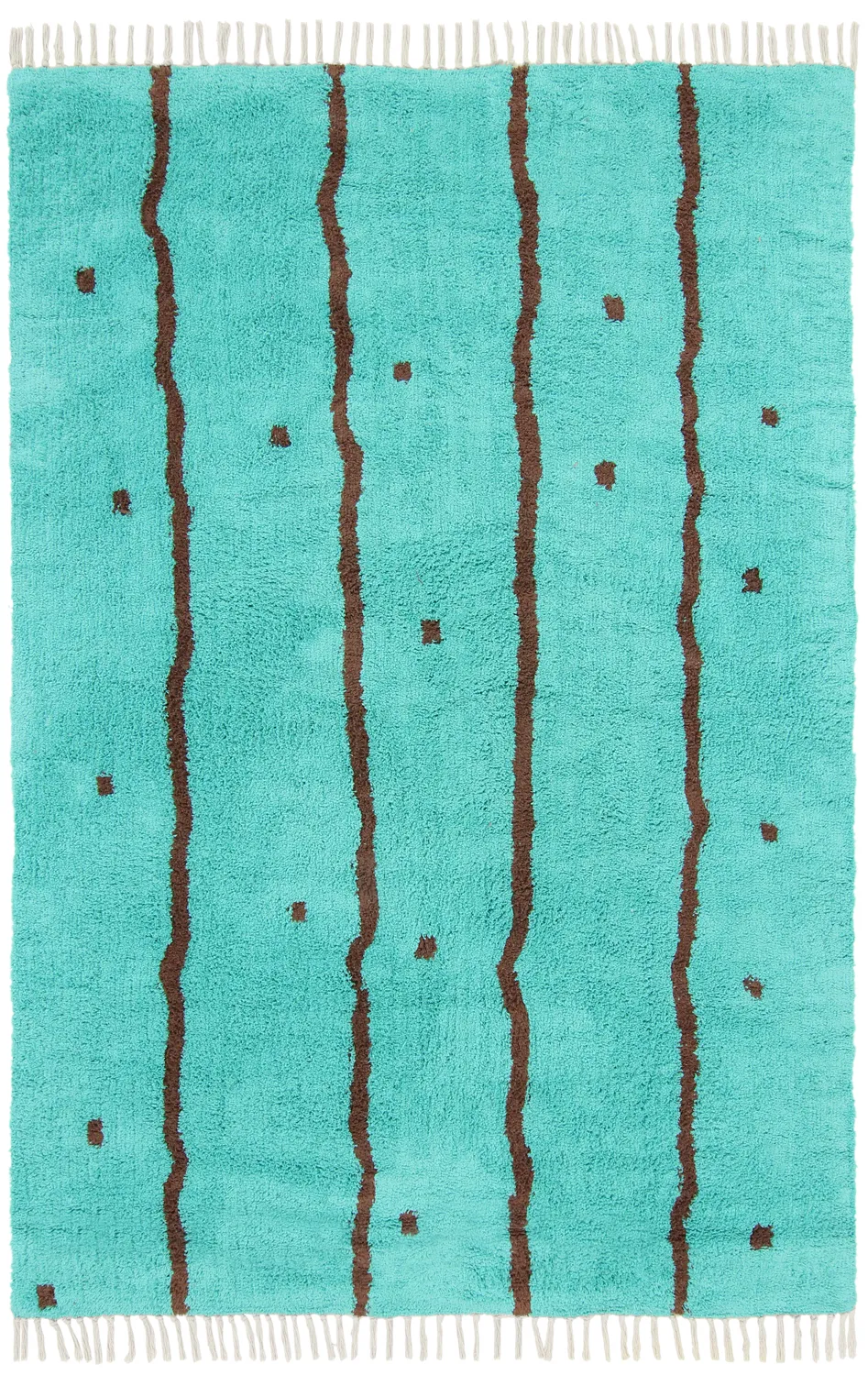 Ryetepper - Leora Natural Cotton Shaggy (turkis/brun)