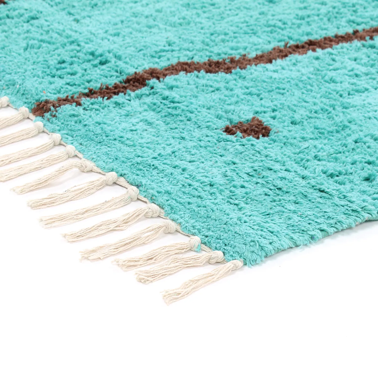 Ryetepper - Leora Natural Cotton Shaggy (turkis/brun)