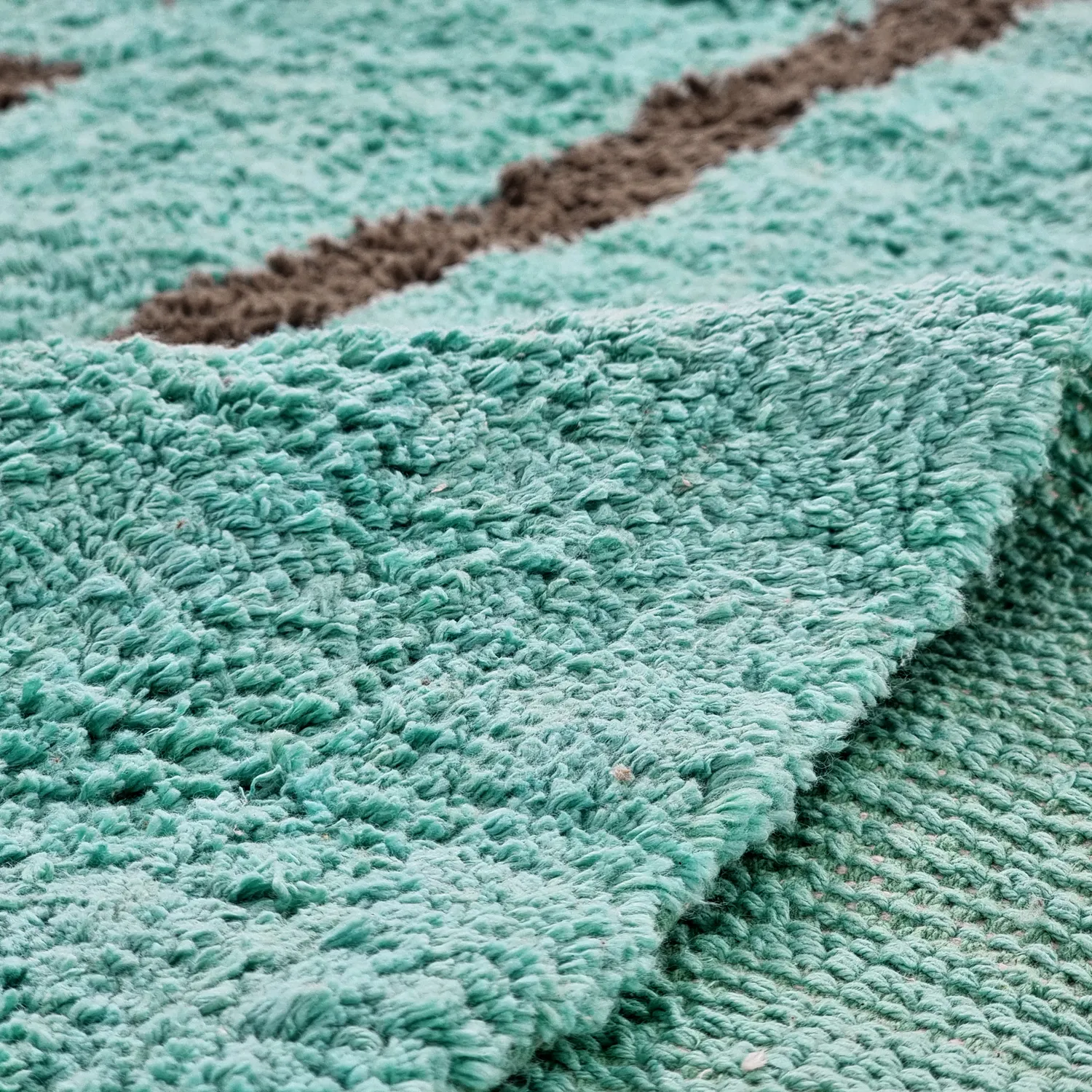 Ryetepper - Leora Natural Cotton Shaggy (turkis/brun)