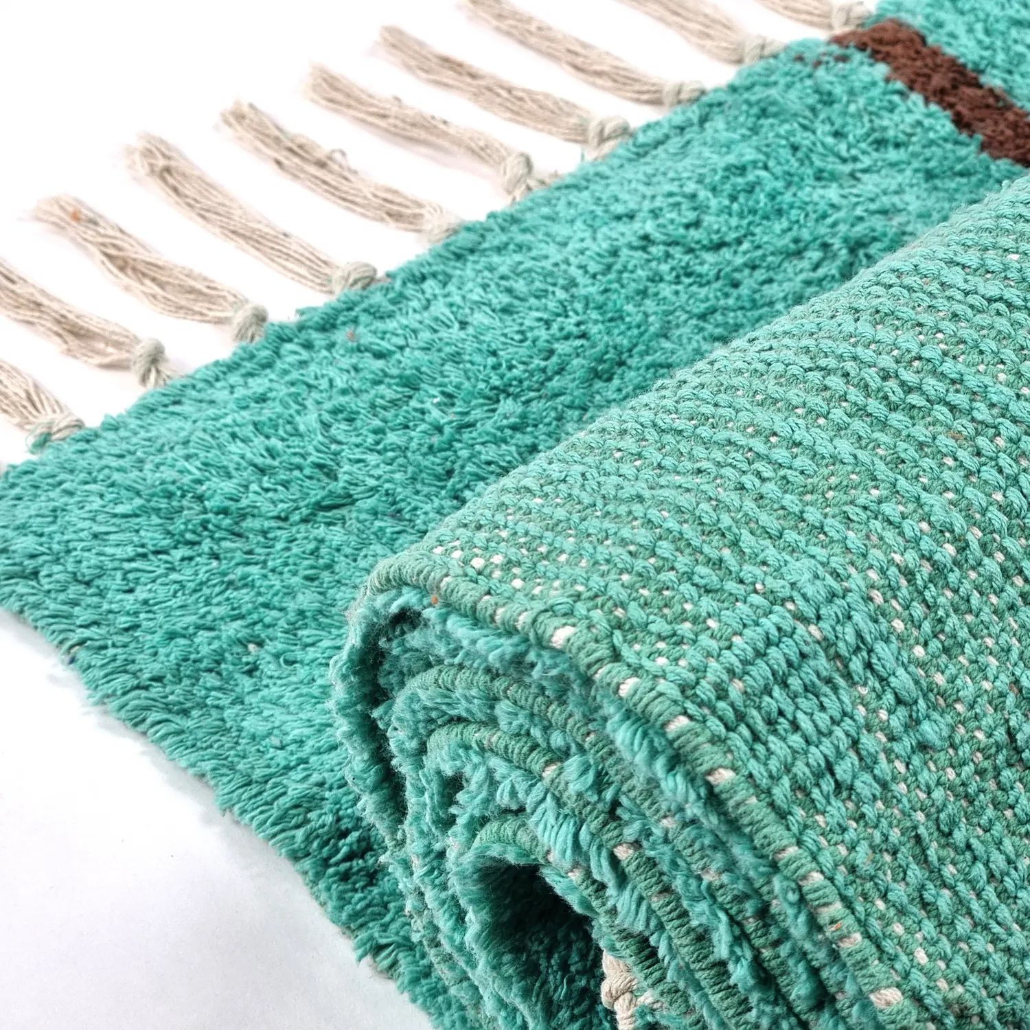 Ryetepper - Leora Natural Cotton Shaggy (turkis/brun)