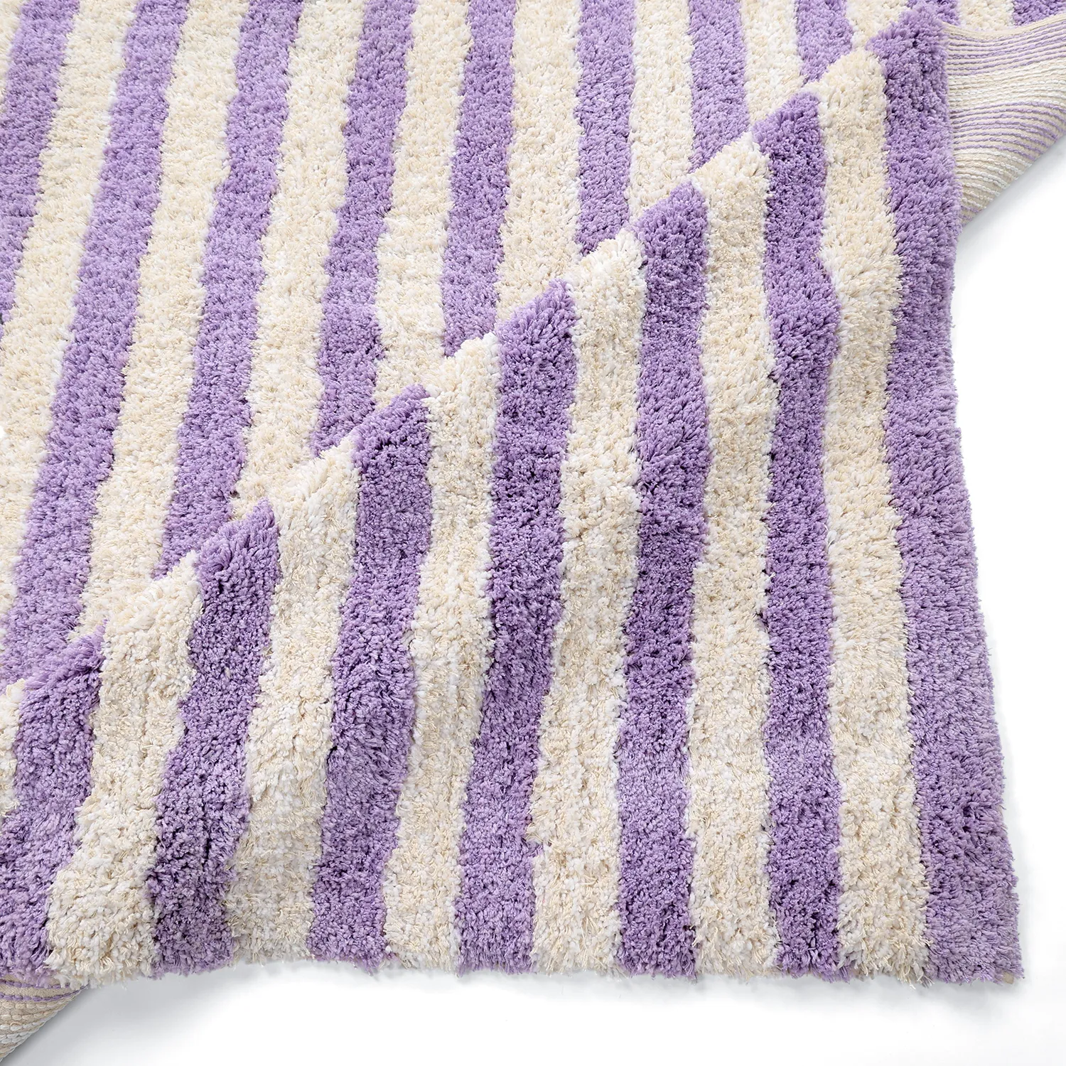 Ryetepper - Thira Stripe Cotton Shaggy (krem/lys lilla)