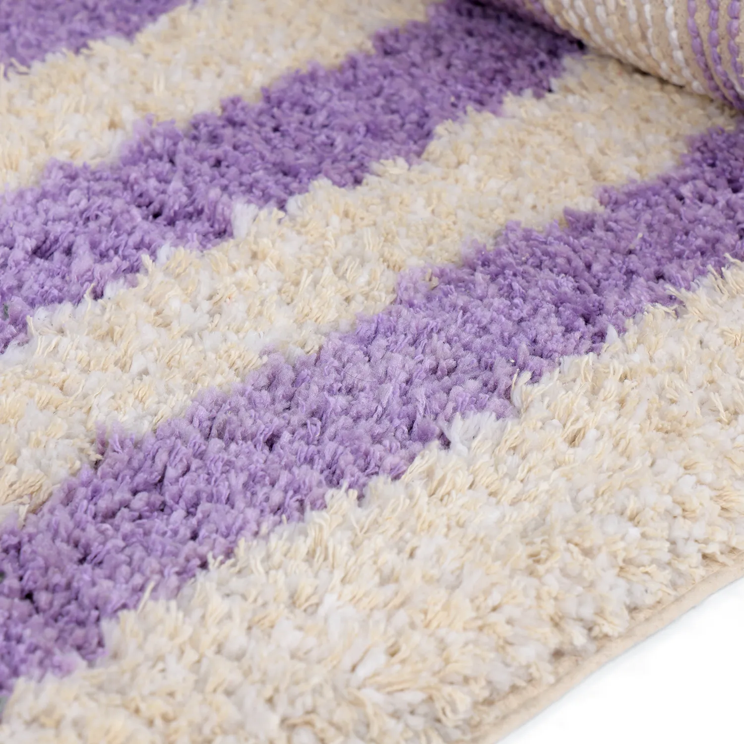Ryetepper - Thira Stripe Cotton Shaggy (krem/lys lilla)