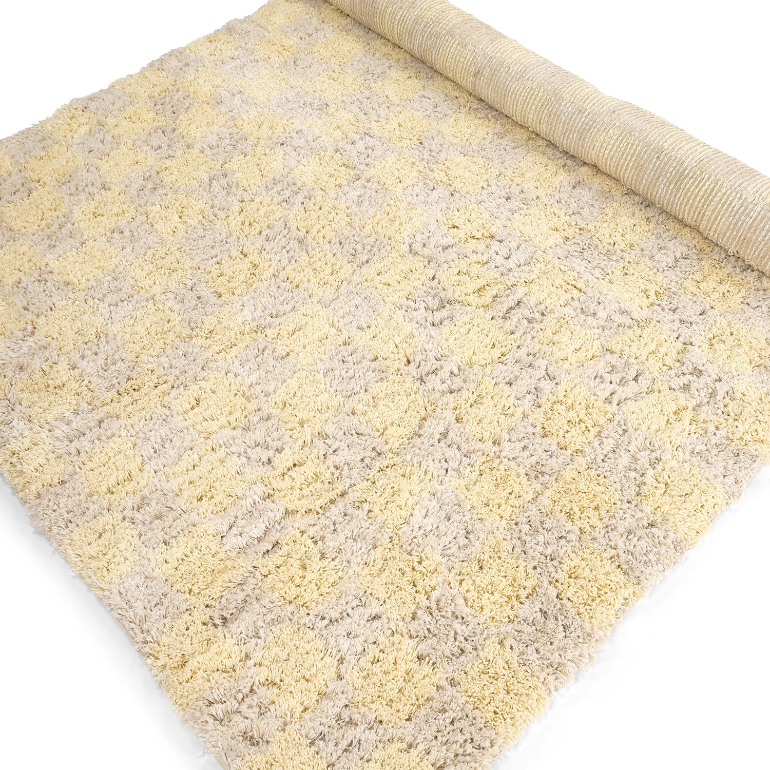 Ryetepper - Methoni Check Cotton Shaggy (kermanvärinen/lysegul)