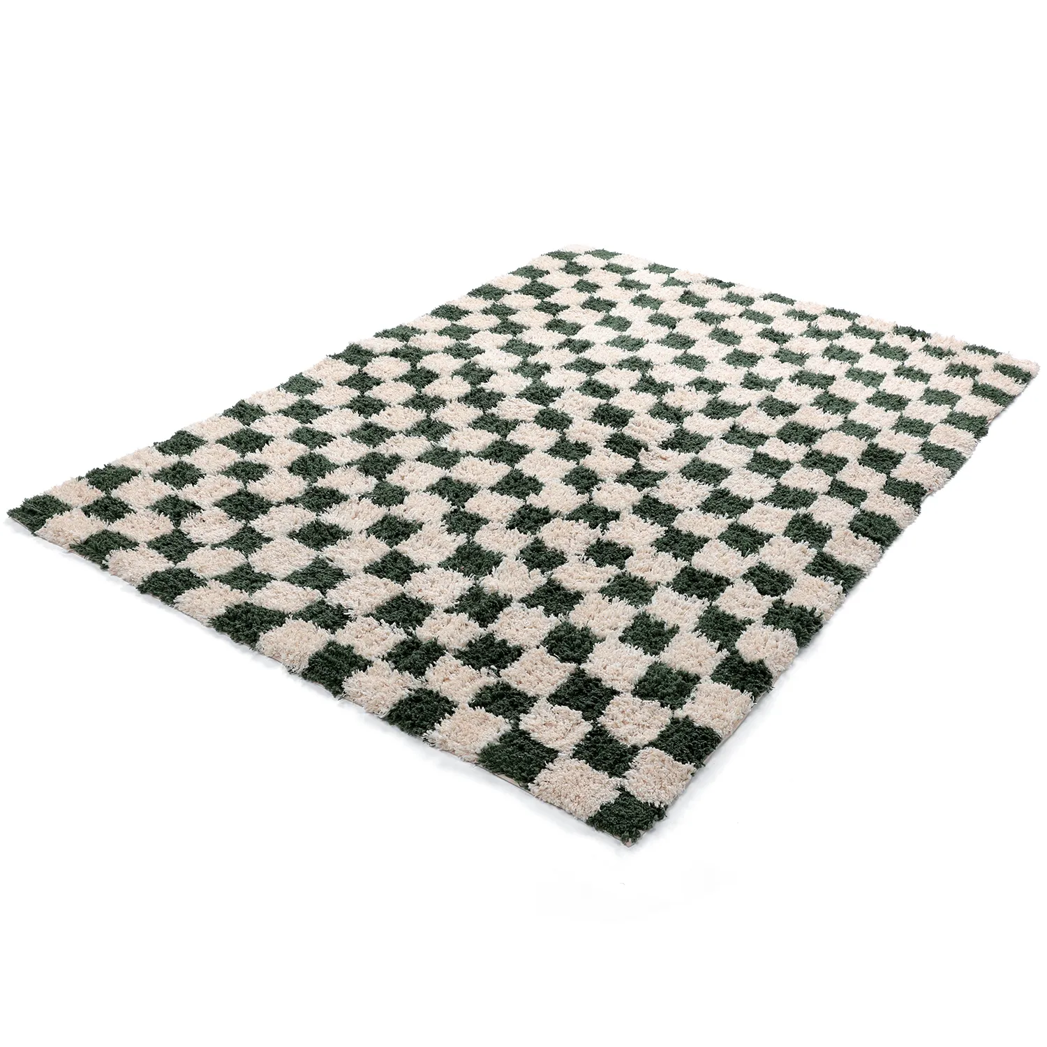 Ryetepper - Methoni Check Cotton Shaggy (krem/grønn)