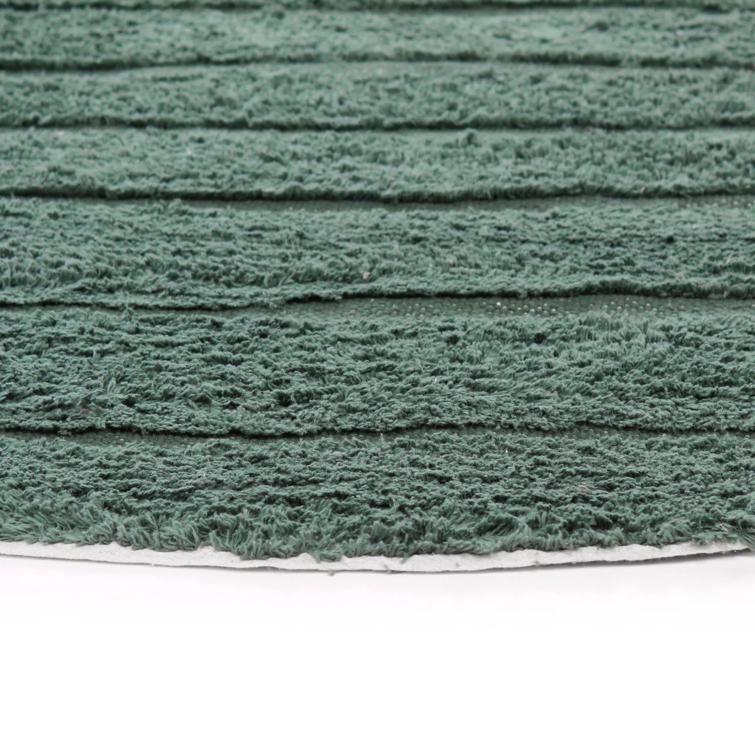 Rundt teppe - Rani Natural Cotton Shaggy (grønn)