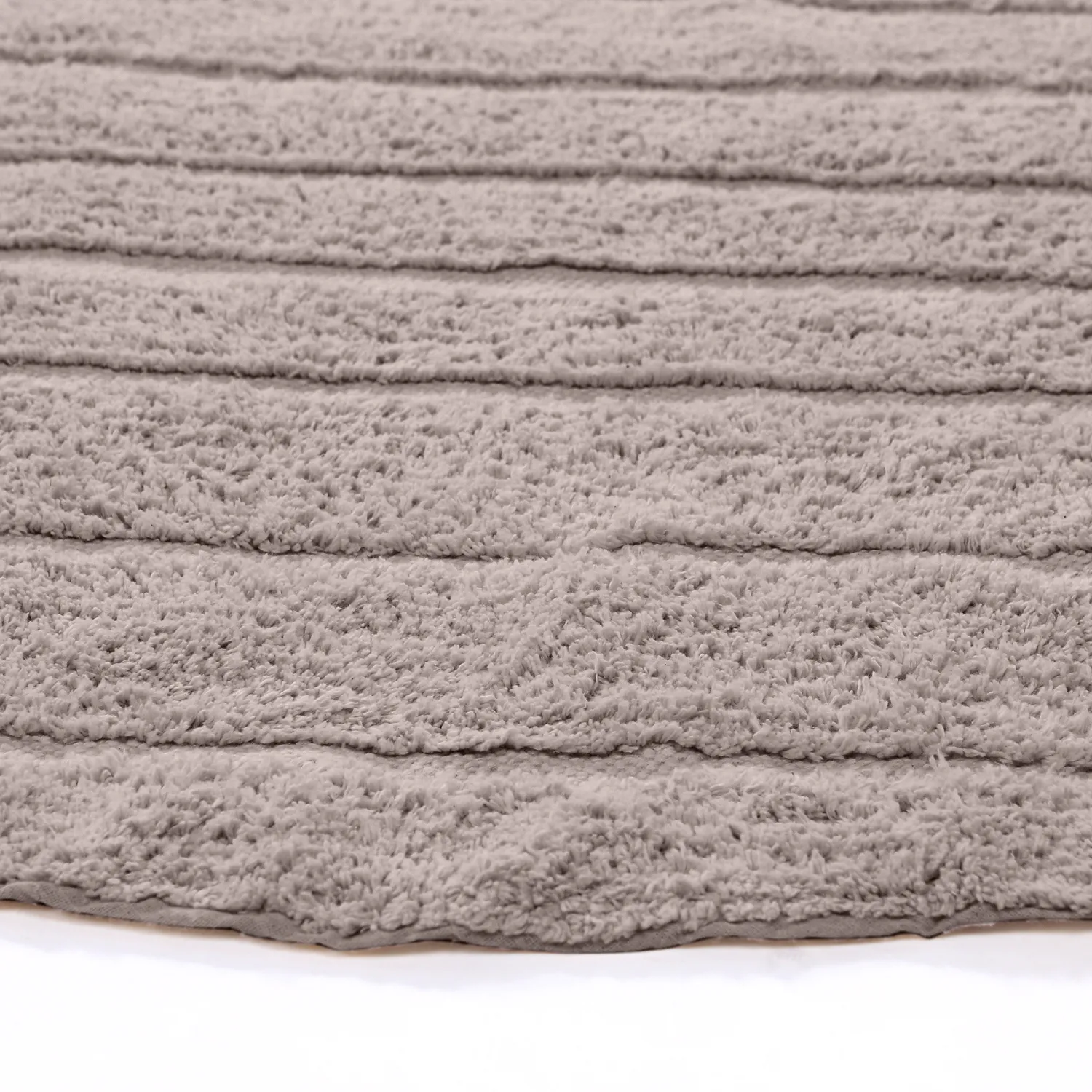 Rundt teppe - Rani Natural Cotton Shaggy (taupe)