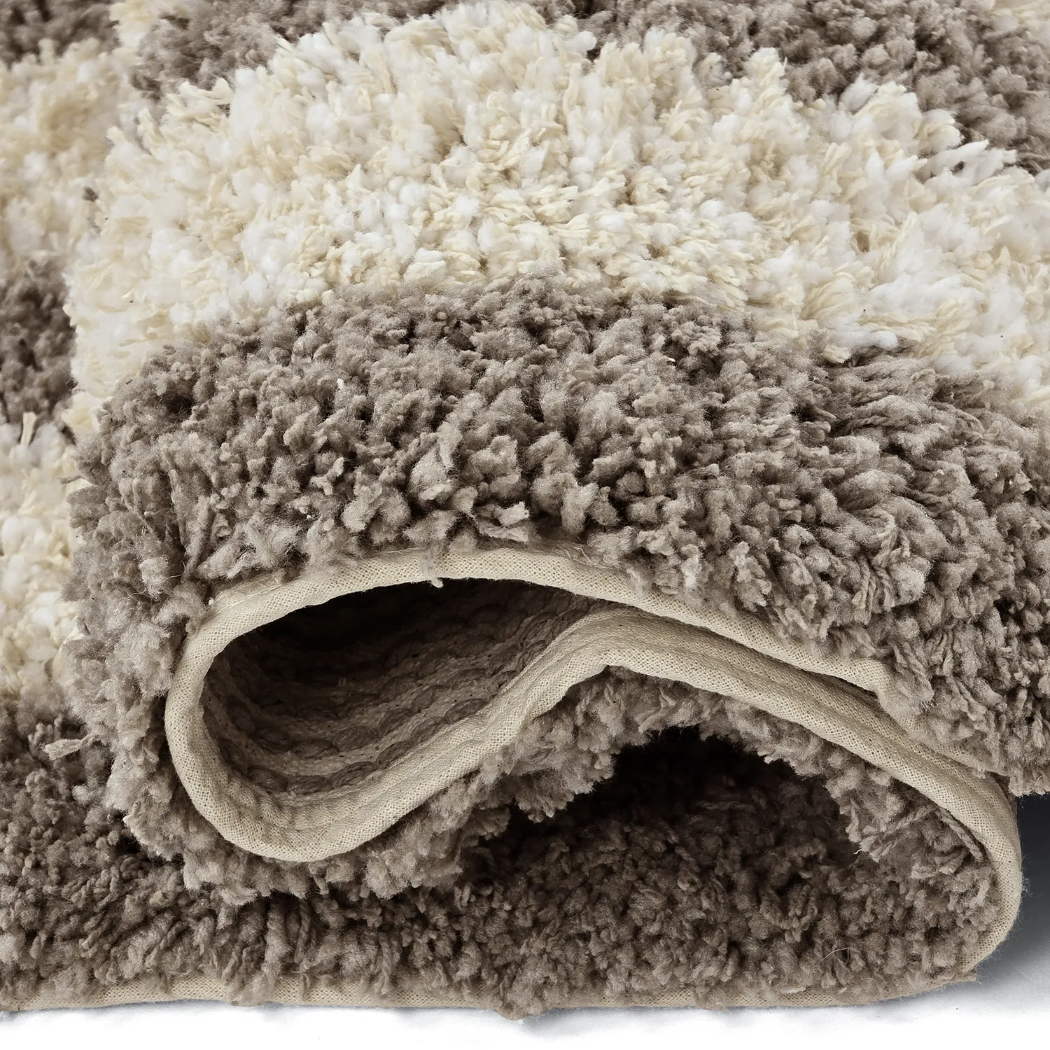 Ryetepper - Thira Stripe Cotton Shaggy (kermanvärinen/taupe)